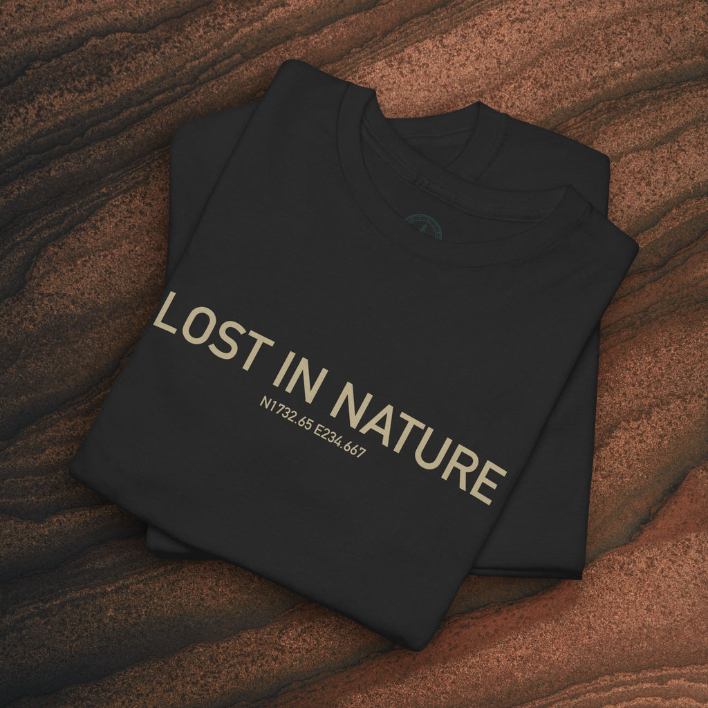 Lost in Nature T‑Shirt — Minimal Adventure Graphic Tee
