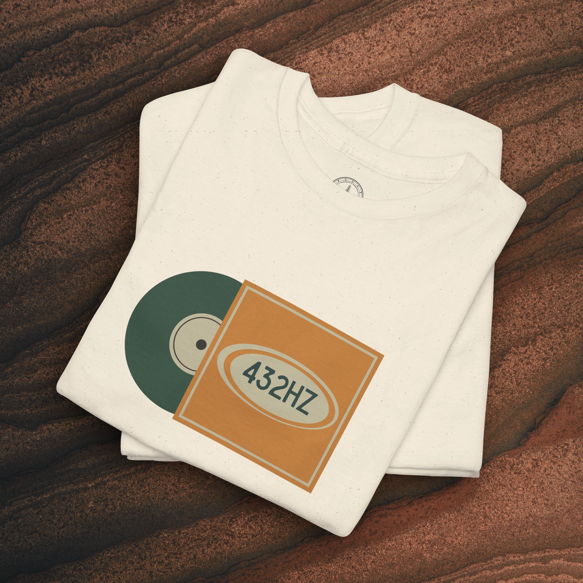 Unisex Heavy Cotton T-Shirt — 432Hz Vinyl Record Graphic