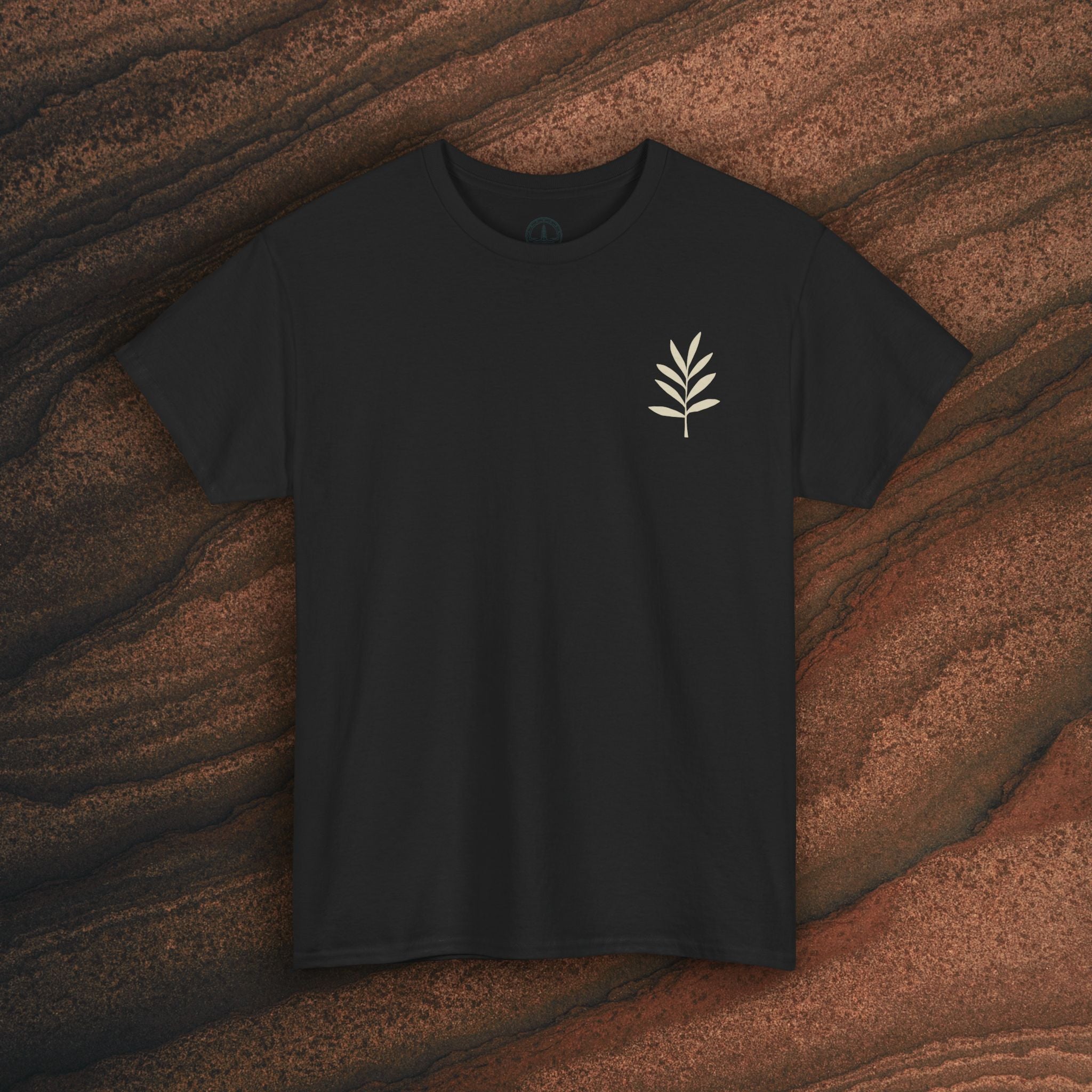 Unisex Heavy Cotton Tee — Minimal Olive Branch Graphic T-Shirt