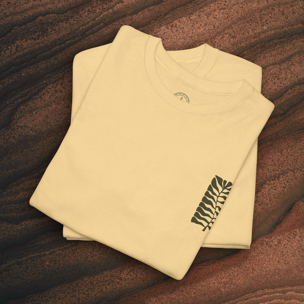 Unisex Heavy Cotton T-Shirt — Botanical Leaf Print