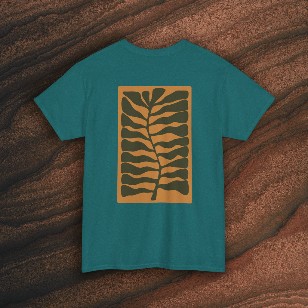 Unisex Heavy Cotton T-Shirt — Botanical Leaf Print