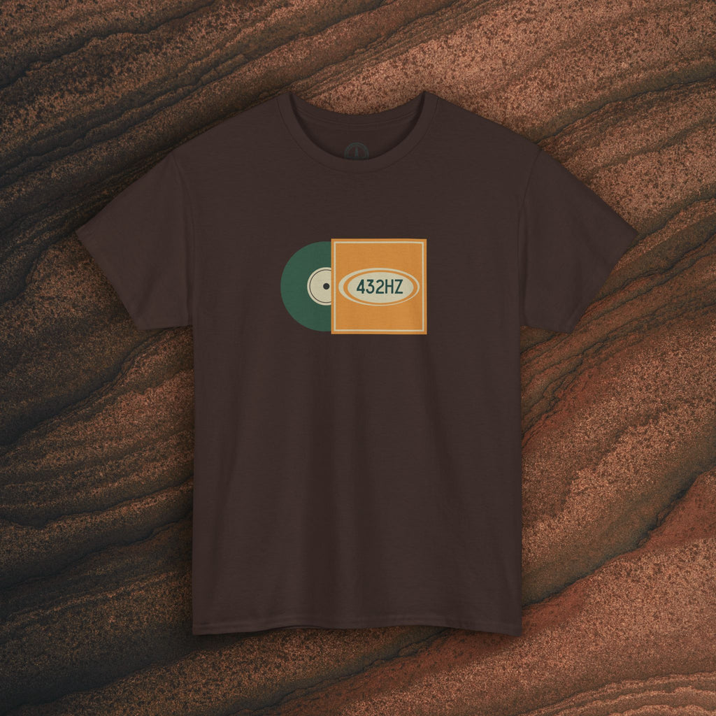 Unisex Heavy Cotton T-Shirt — 432Hz Vinyl Record Graphic
