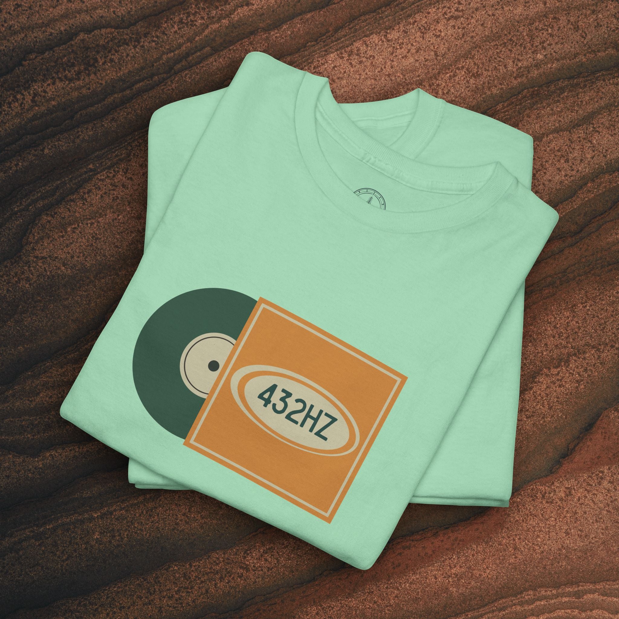 Unisex Heavy Cotton T-Shirt — 432Hz Vinyl Record Graphic