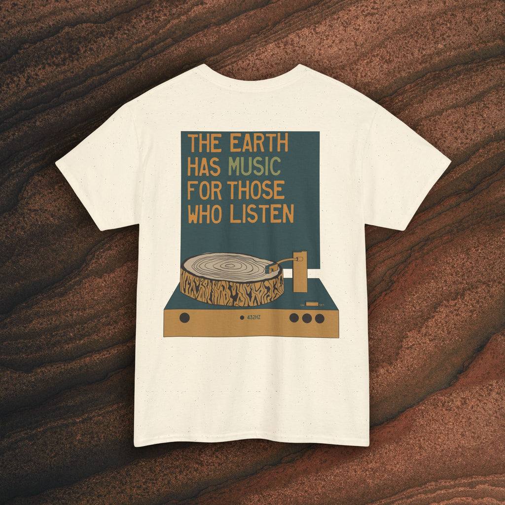 Unisex Heavy Cotton T-Shirt — 432Hz Vinyl Record Graphic