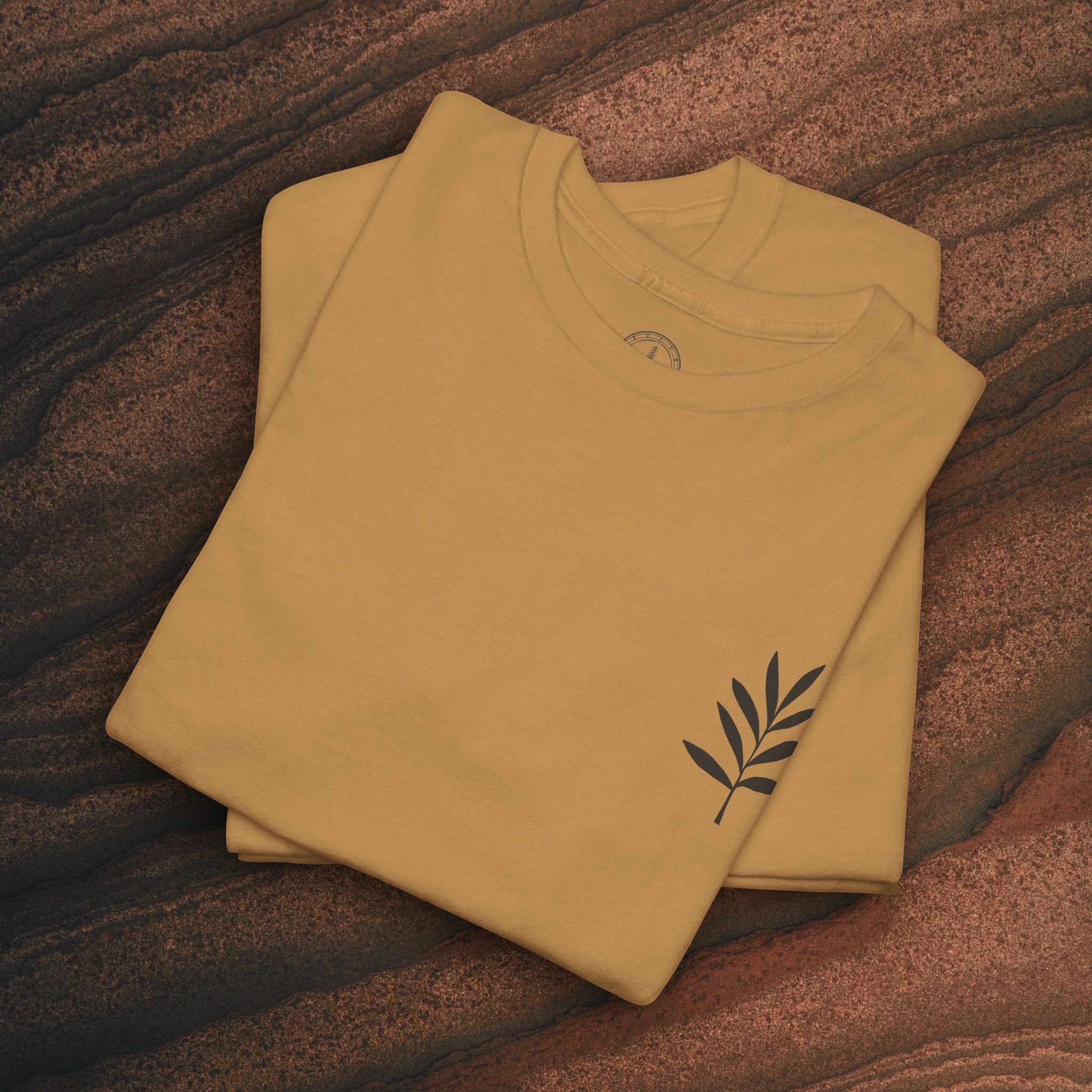 Unisex Heavy Cotton Tee — Minimal Olive Branch Graphic T-Shirt