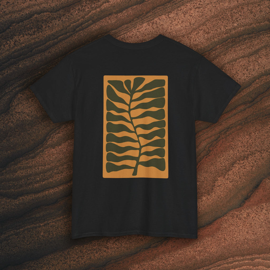 Unisex Heavy Cotton T-Shirt — Botanical Leaf Print