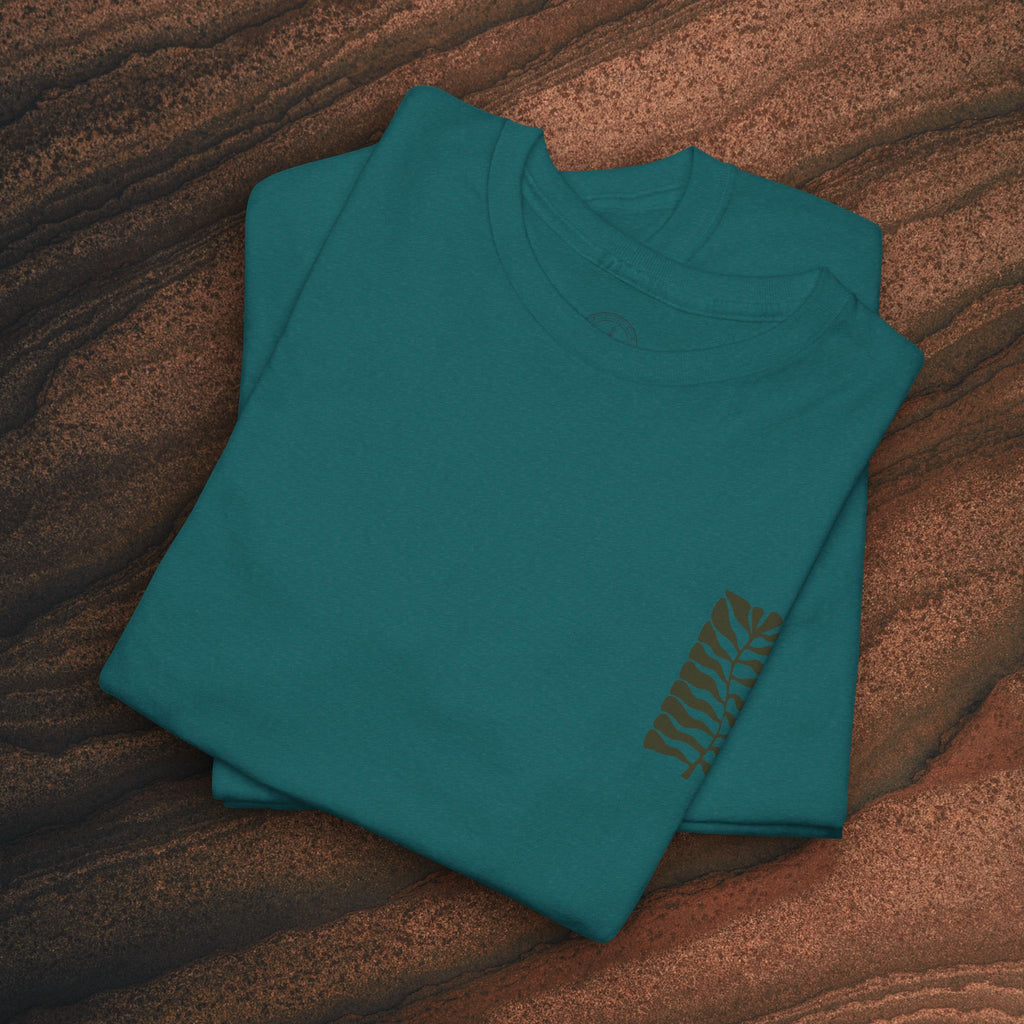 Unisex Heavy Cotton T-Shirt — Botanical Leaf Print
