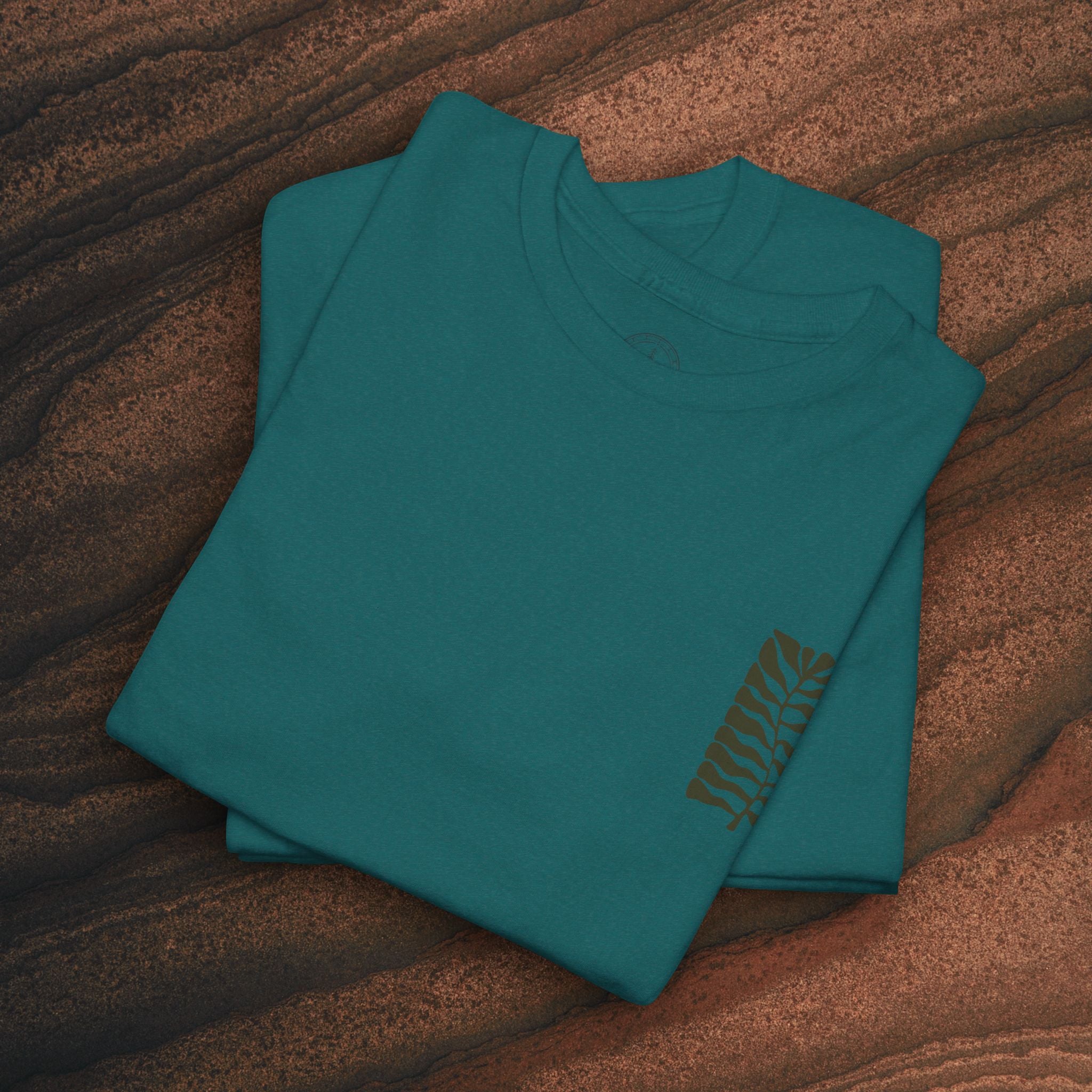Unisex Heavy Cotton T-Shirt — Botanical Leaf Print