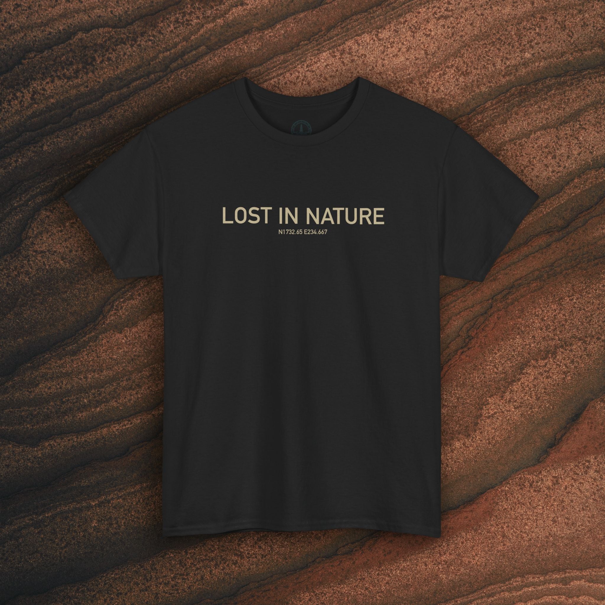 Lost in Nature T‑Shirt — Minimal Adventure Graphic Tee