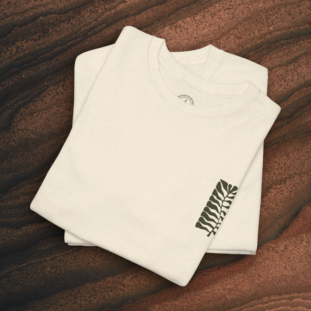 Unisex Heavy Cotton T-Shirt — Botanical Leaf Print