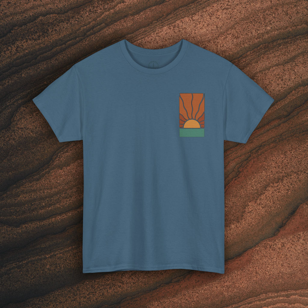 Sunrise Graphic Tee — Retro Minimal Sunset T-Shirt