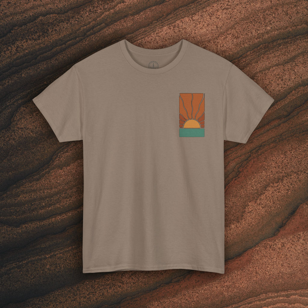 Sunrise Graphic Tee — Retro Minimal Sunset T-Shirt