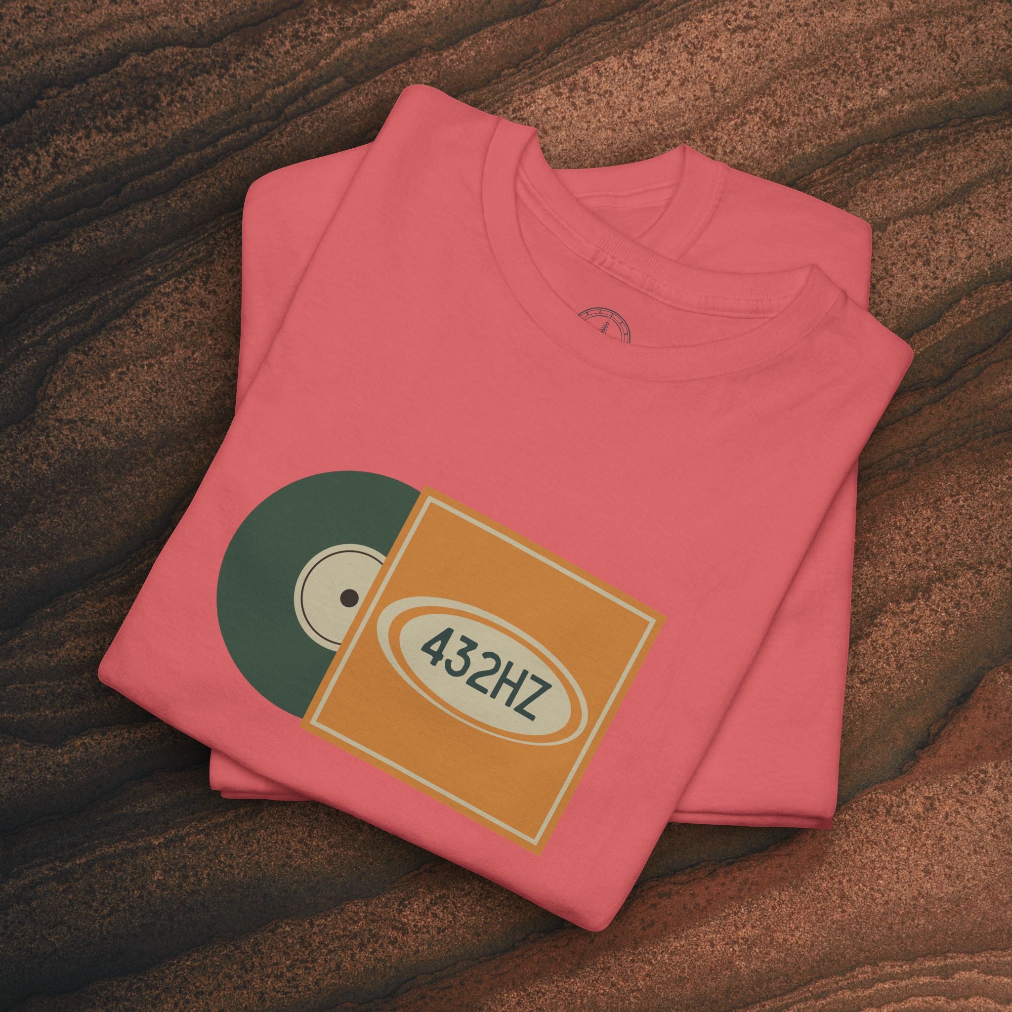 Unisex Heavy Cotton T-Shirt — 432Hz Vinyl Record Graphic