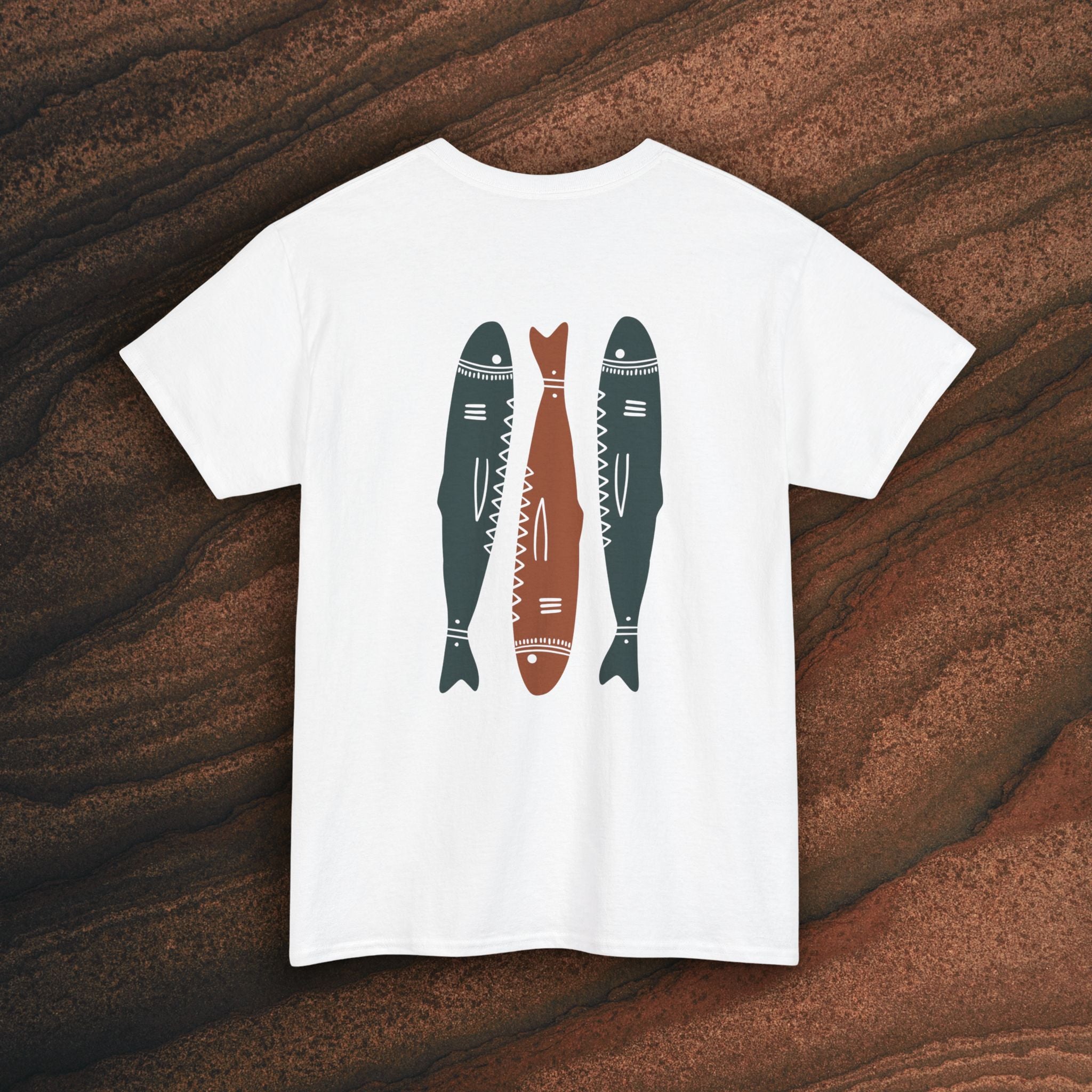 Sardine Trio Graphic Tee – Minimal Fish