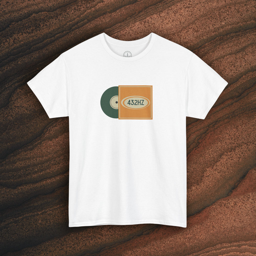 Unisex Heavy Cotton T-Shirt — 432Hz Vinyl Record Graphic