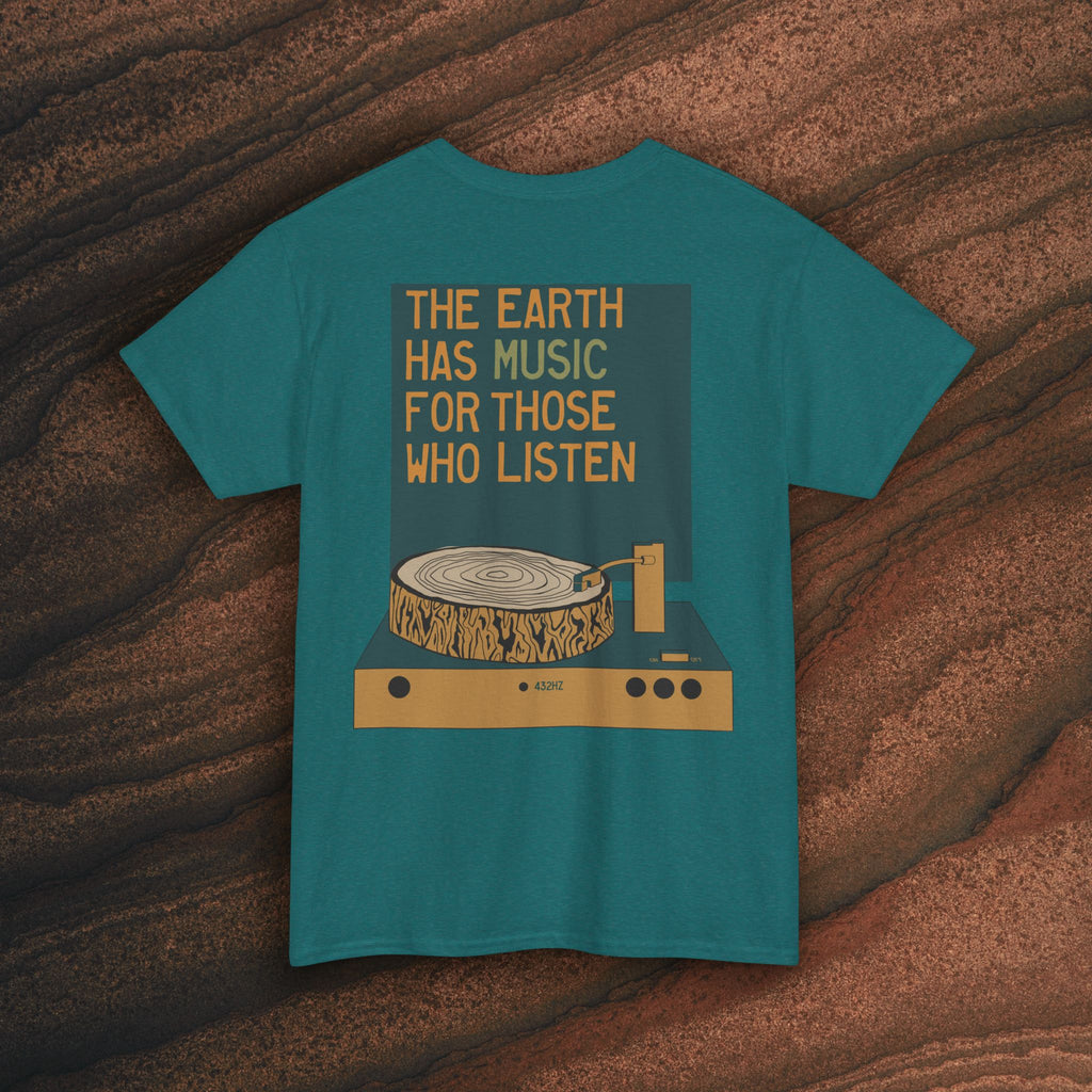 Unisex Heavy Cotton T-Shirt — 432Hz Vinyl Record Graphic