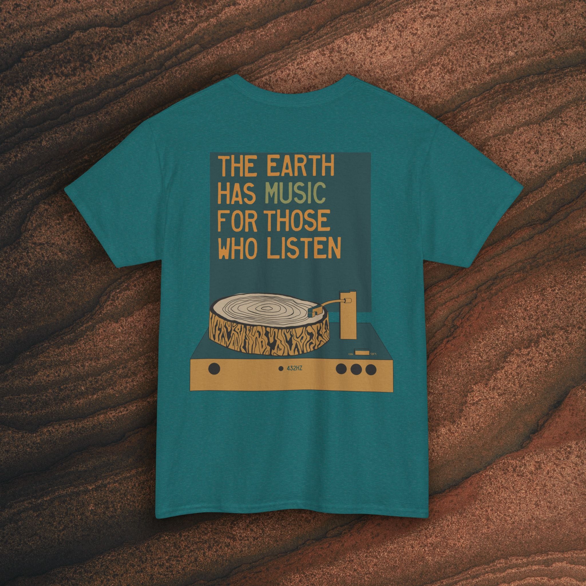Unisex Heavy Cotton T-Shirt — 432Hz Vinyl Record Graphic