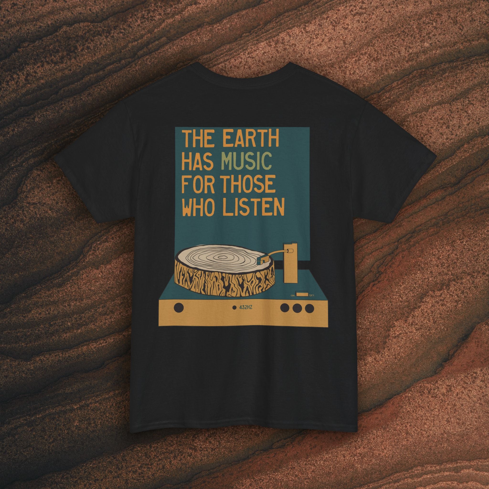 Unisex Heavy Cotton T-Shirt — 432Hz Vinyl Record Graphic