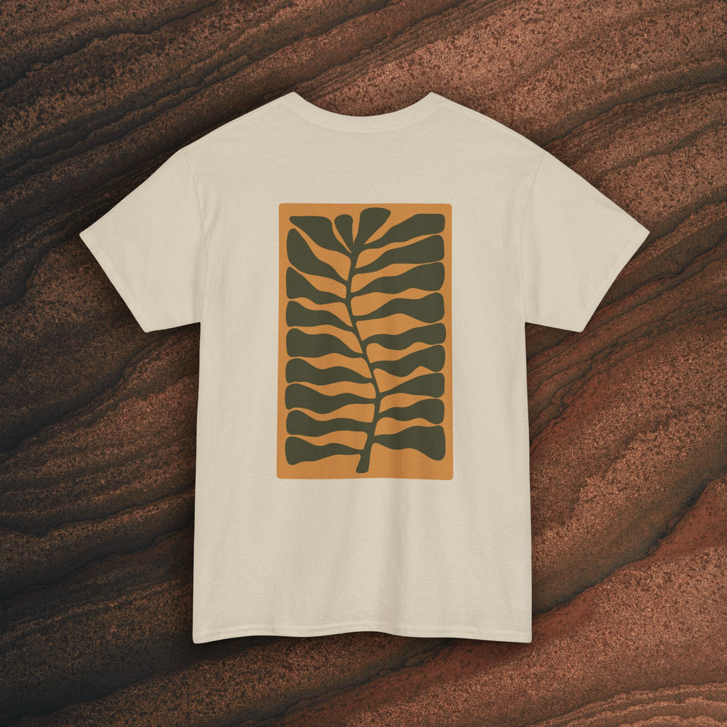 Unisex Heavy Cotton T-Shirt — Botanical Leaf Print