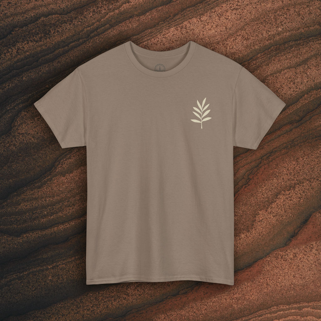 Unisex Heavy Cotton Tee — Minimal Olive Branch Graphic T-Shirt