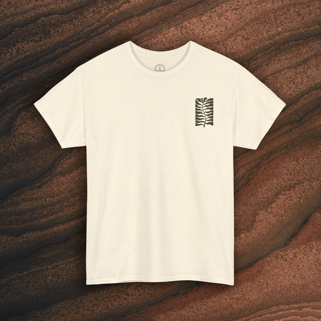 Unisex Heavy Cotton T-Shirt — Botanical Leaf Print
