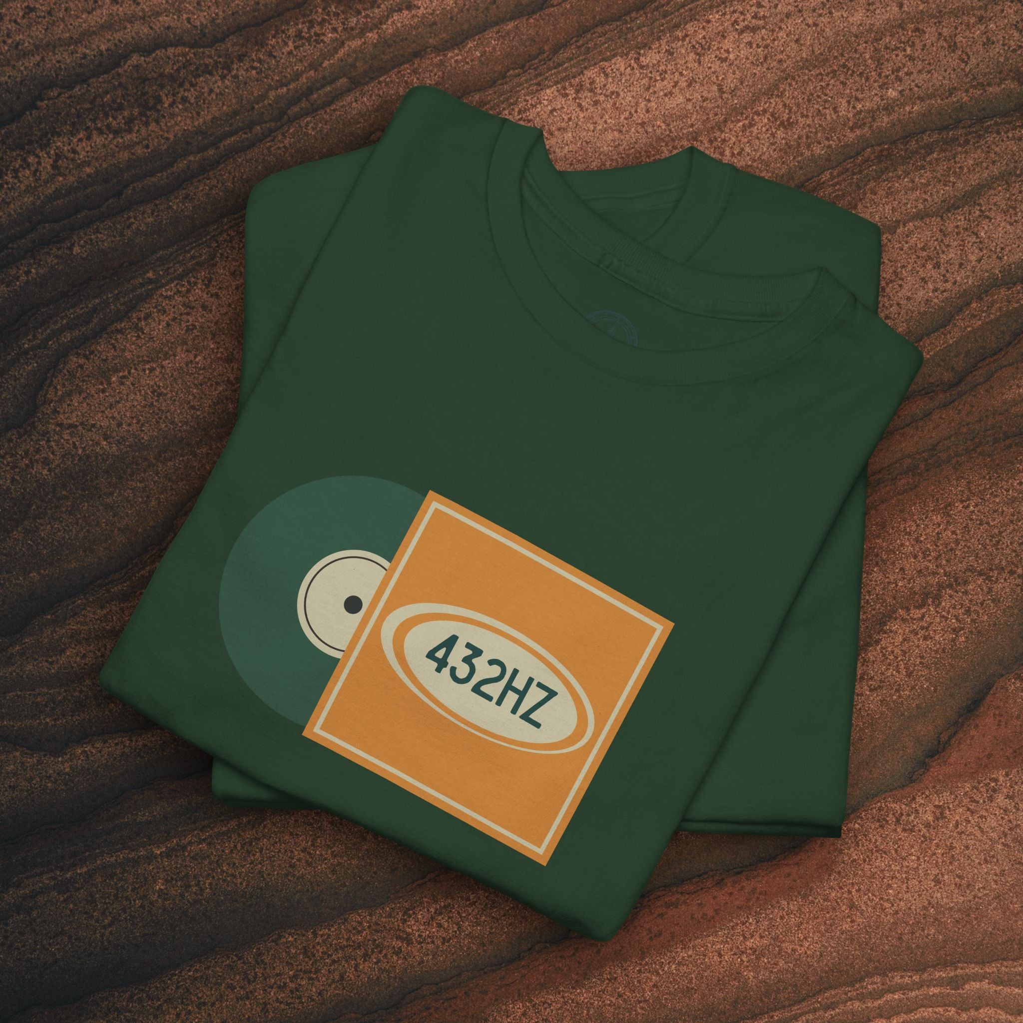 Unisex Heavy Cotton T-Shirt — 432Hz Vinyl Record Graphic