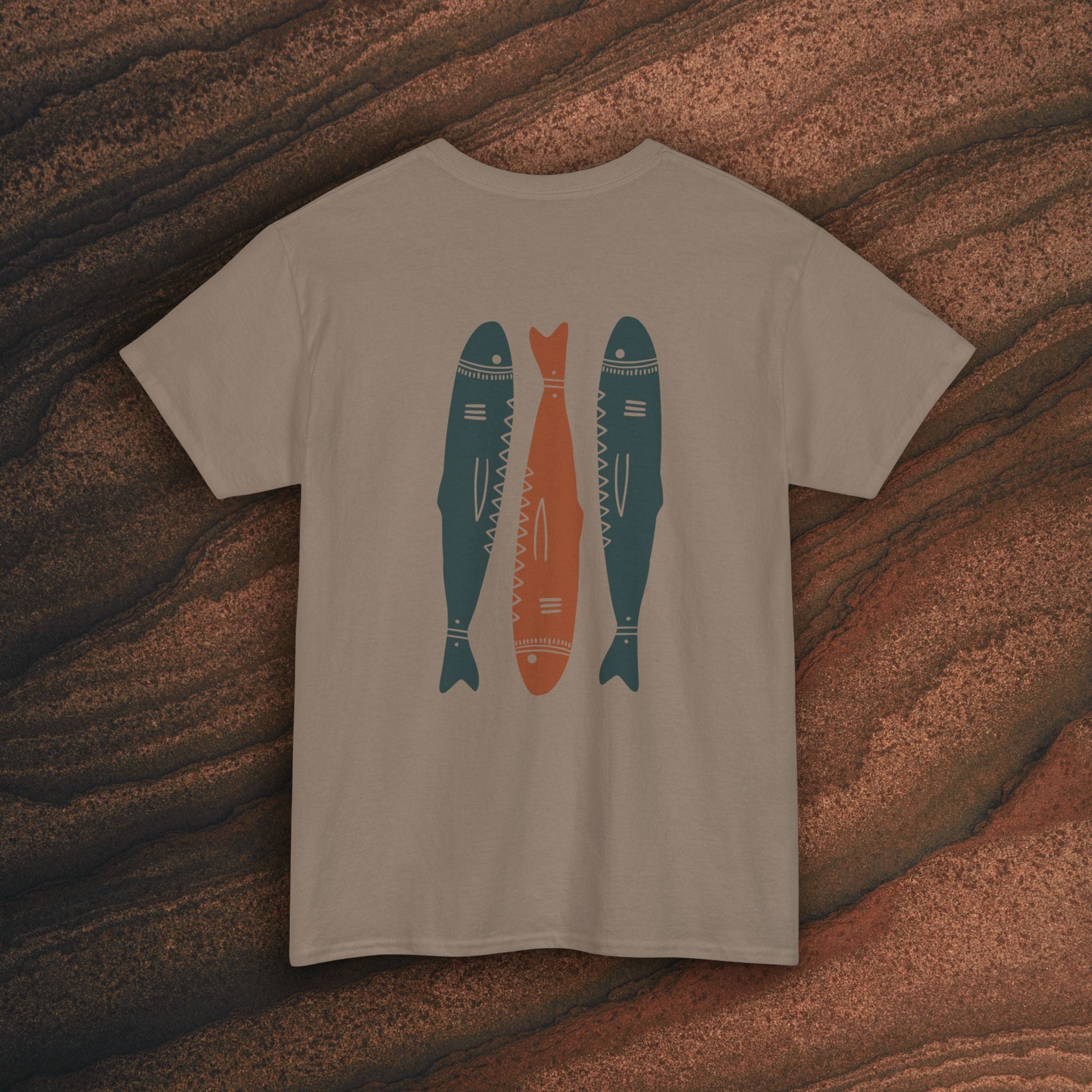 Sardine Trio Graphic Tee – Minimal Fish