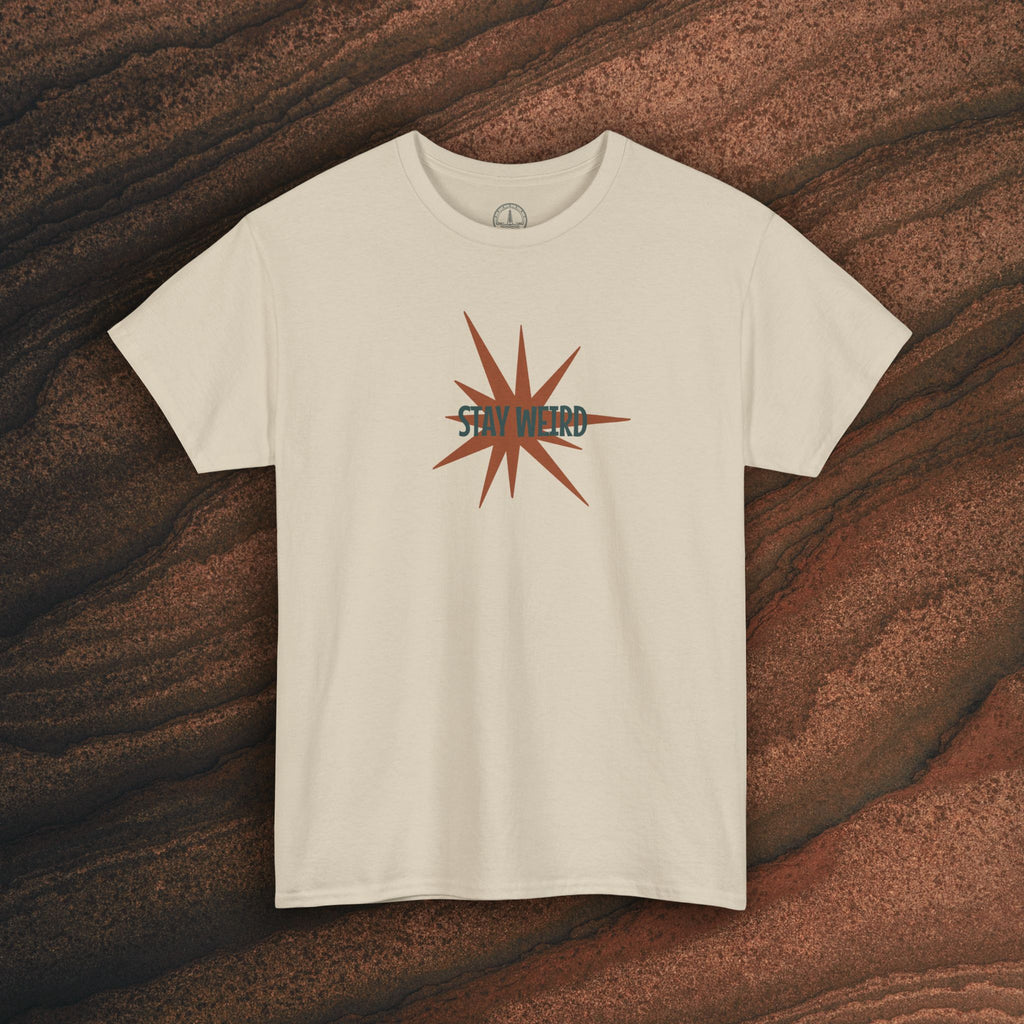 Stay Weird Floral Tee — Retro Starburst Flower Graphic T-Shirt