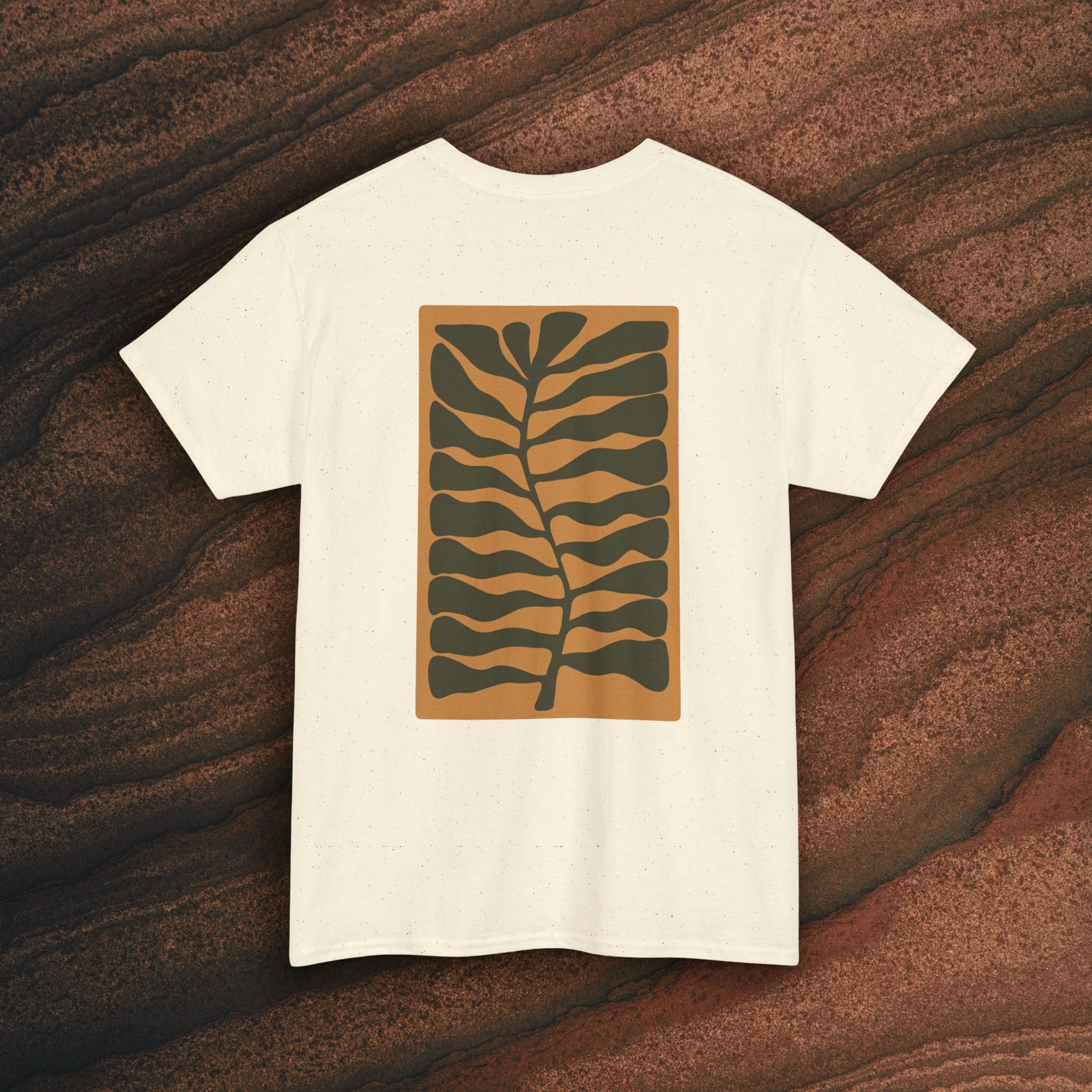 Unisex Heavy Cotton T-Shirt — Botanical Leaf Print