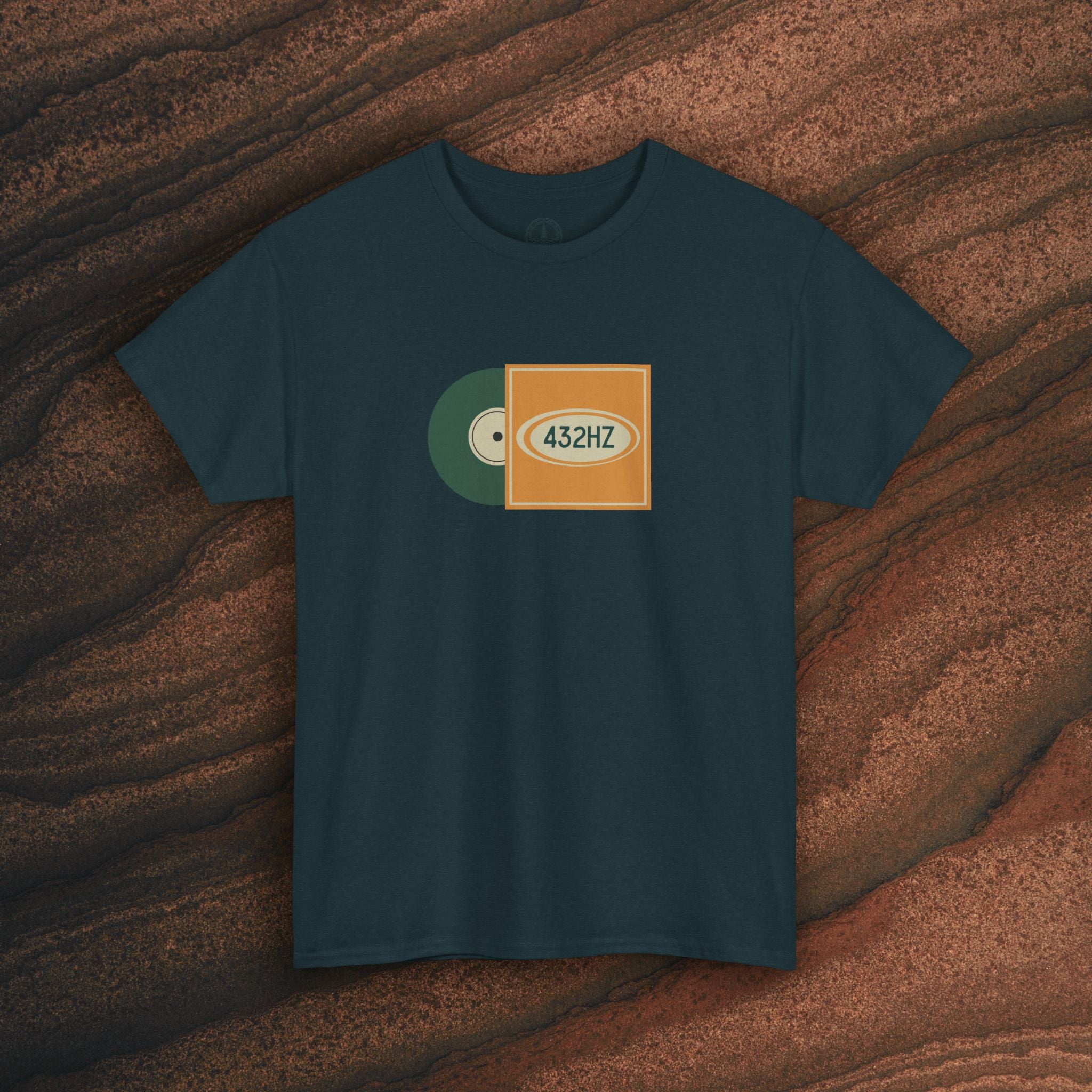 Unisex Heavy Cotton T-Shirt — 432Hz Vinyl Record Graphic