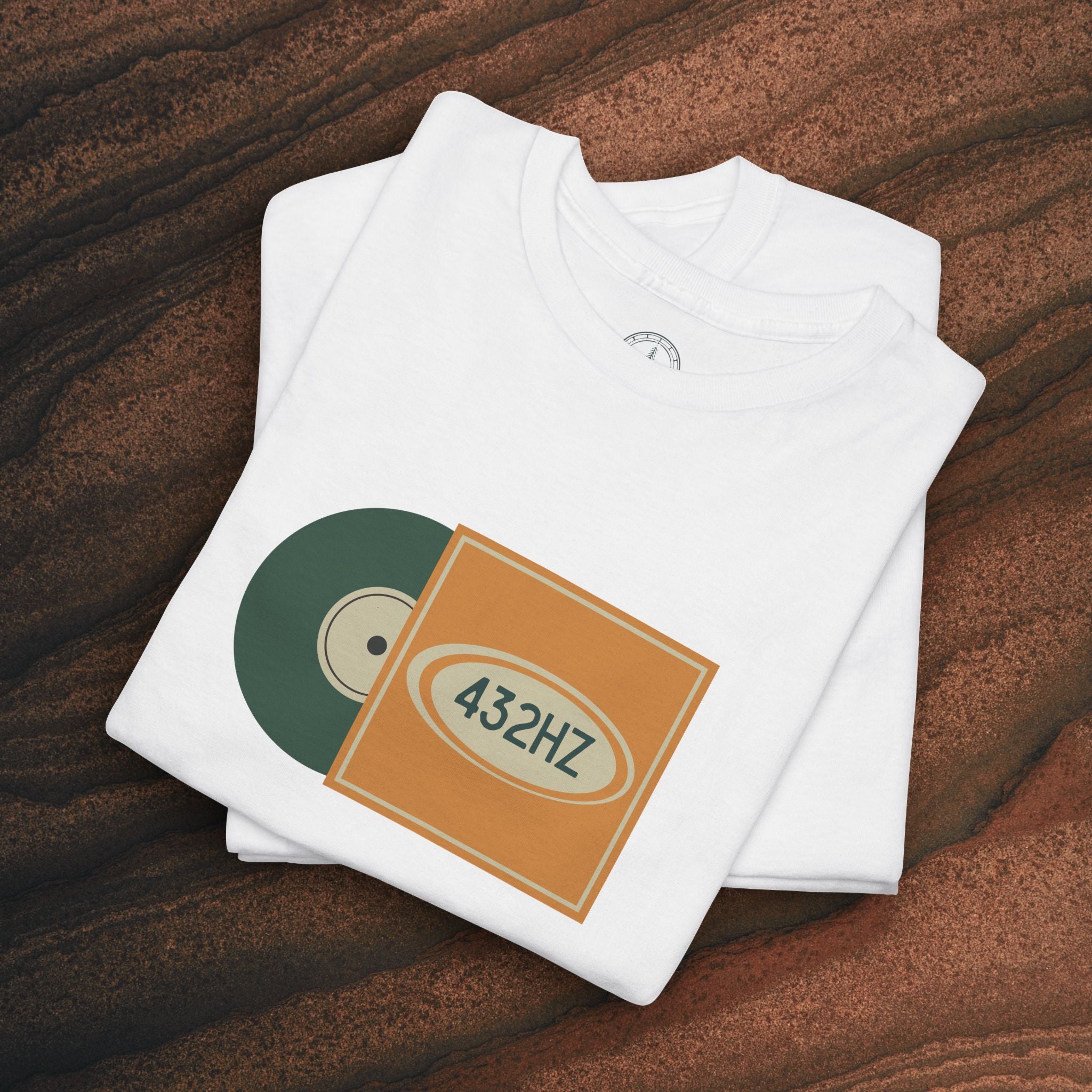 Unisex Heavy Cotton T-Shirt — 432Hz Vinyl Record Graphic