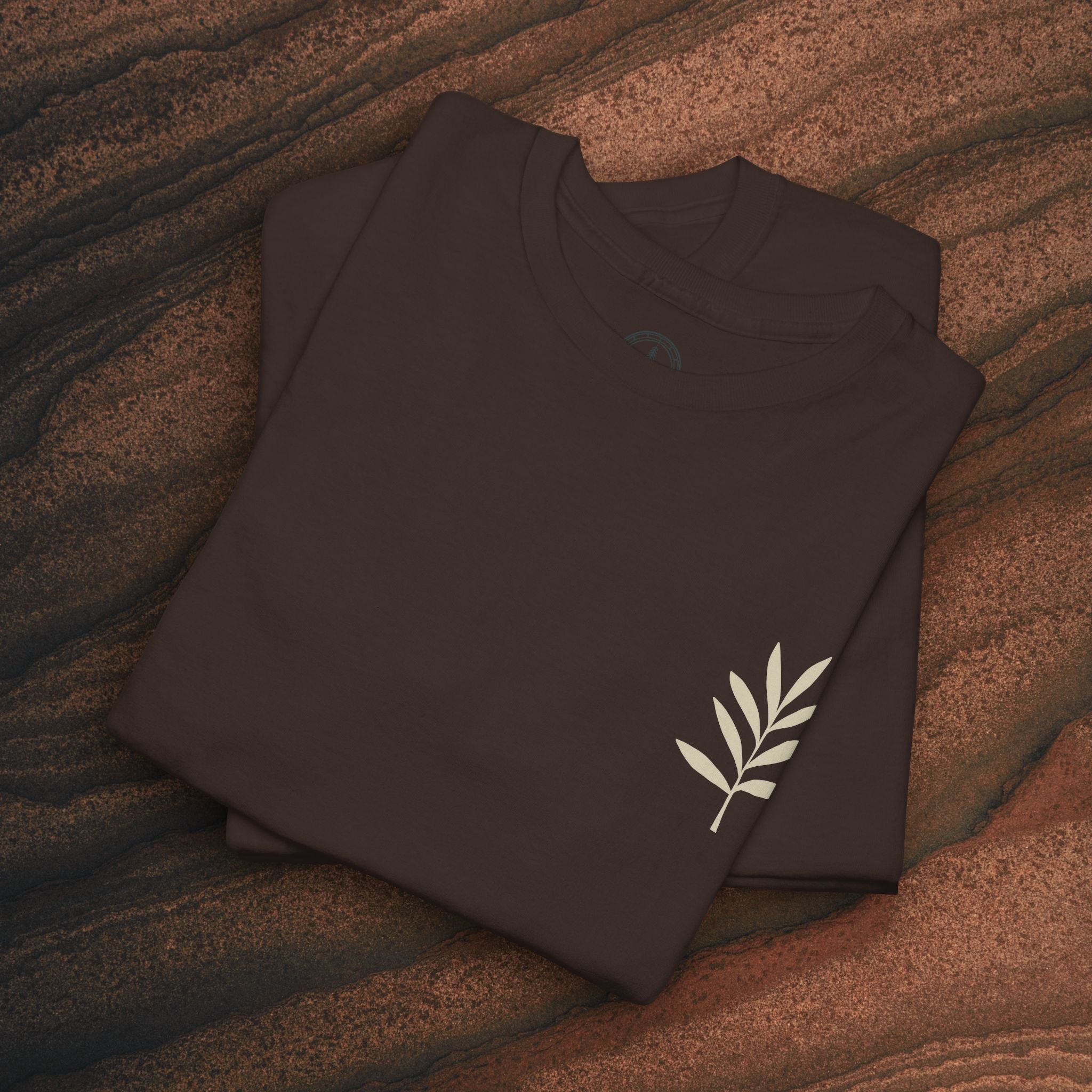 Unisex Heavy Cotton Tee — Minimal Olive Branch Graphic T-Shirt