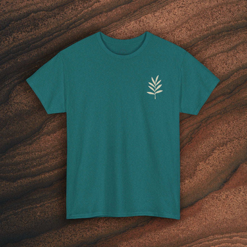 Unisex Heavy Cotton Tee — Minimal Olive Branch Graphic T-Shirt