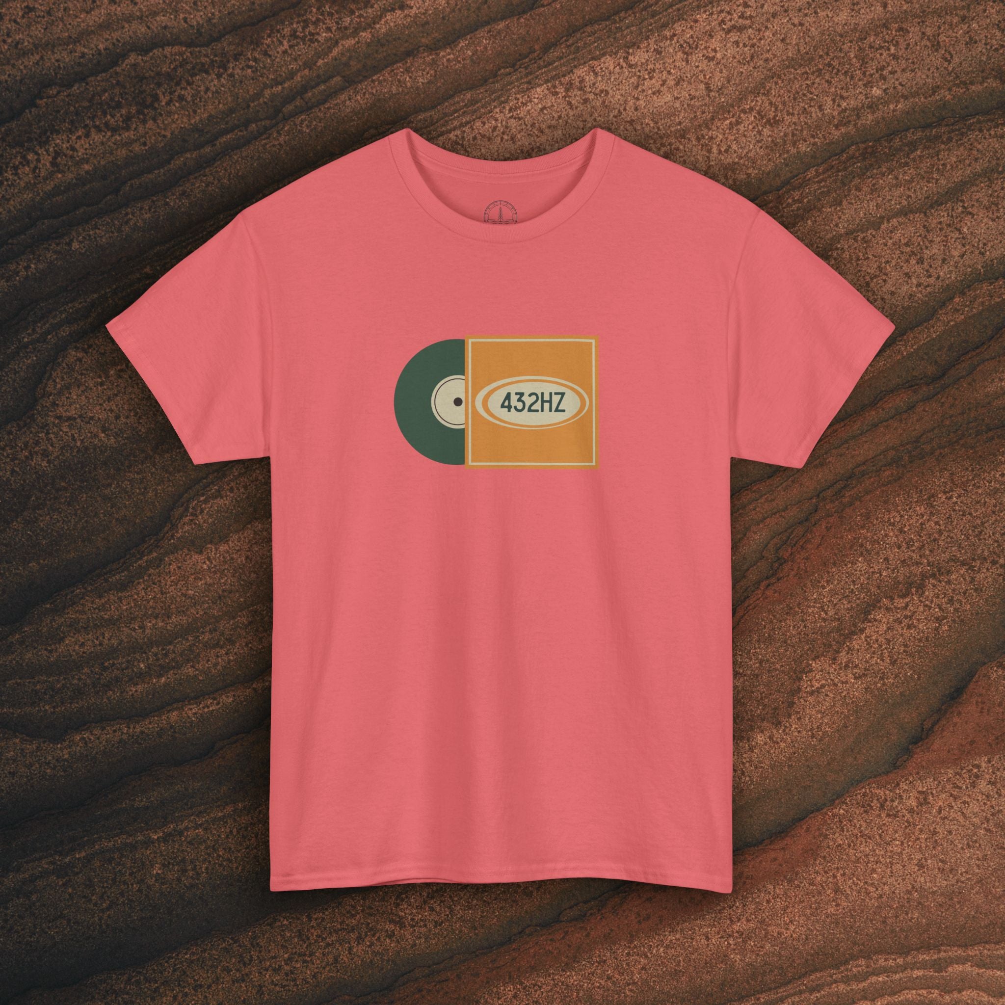 Unisex Heavy Cotton T-Shirt — 432Hz Vinyl Record Graphic