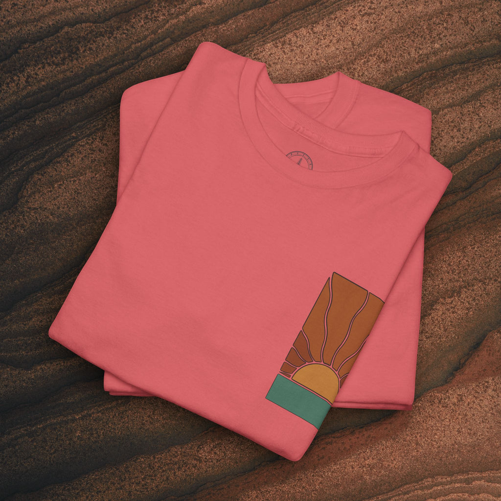 Sunrise Graphic Tee — Retro Minimal Sunset T-Shirt