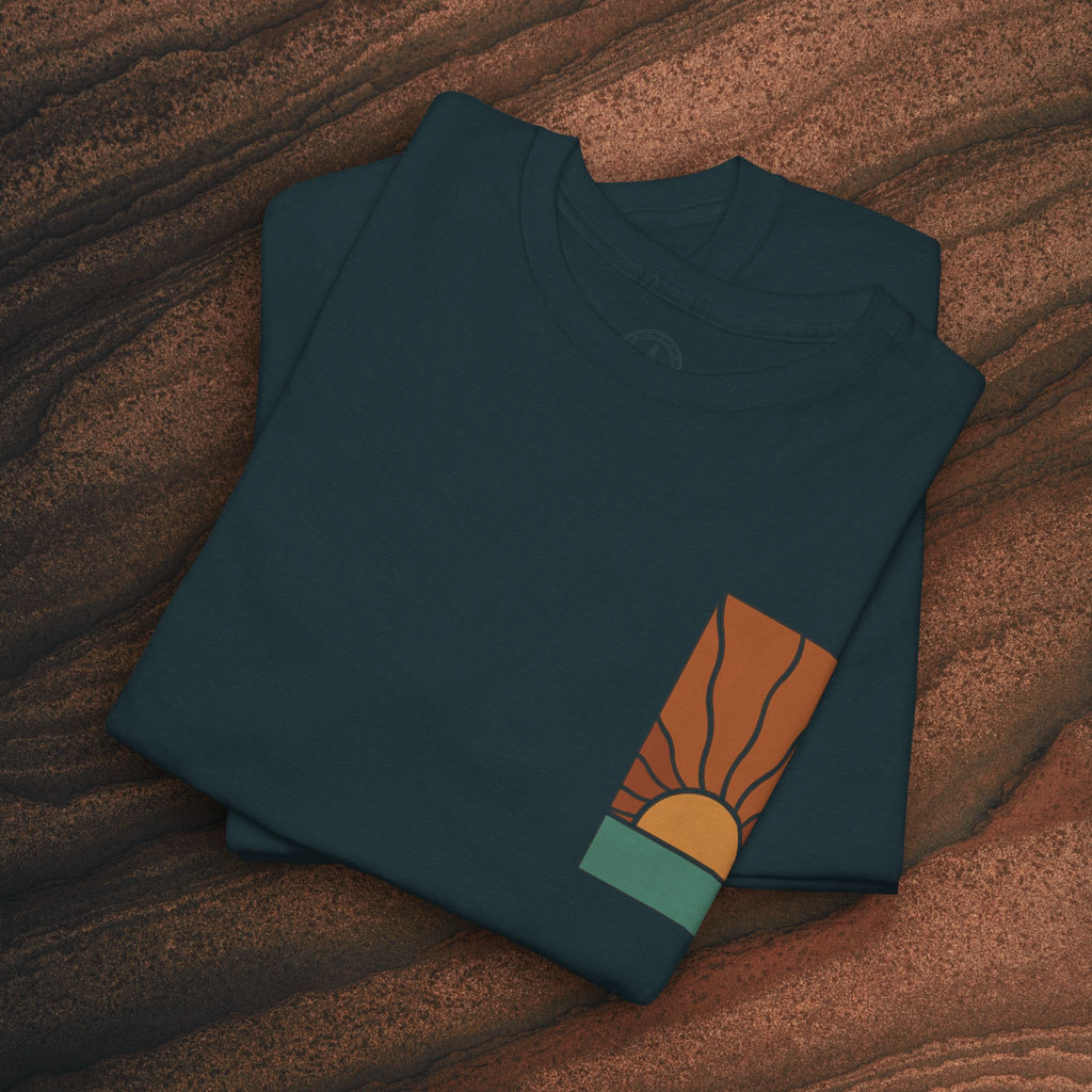 Sunrise Graphic Tee — Retro Minimal Sunset T-Shirt