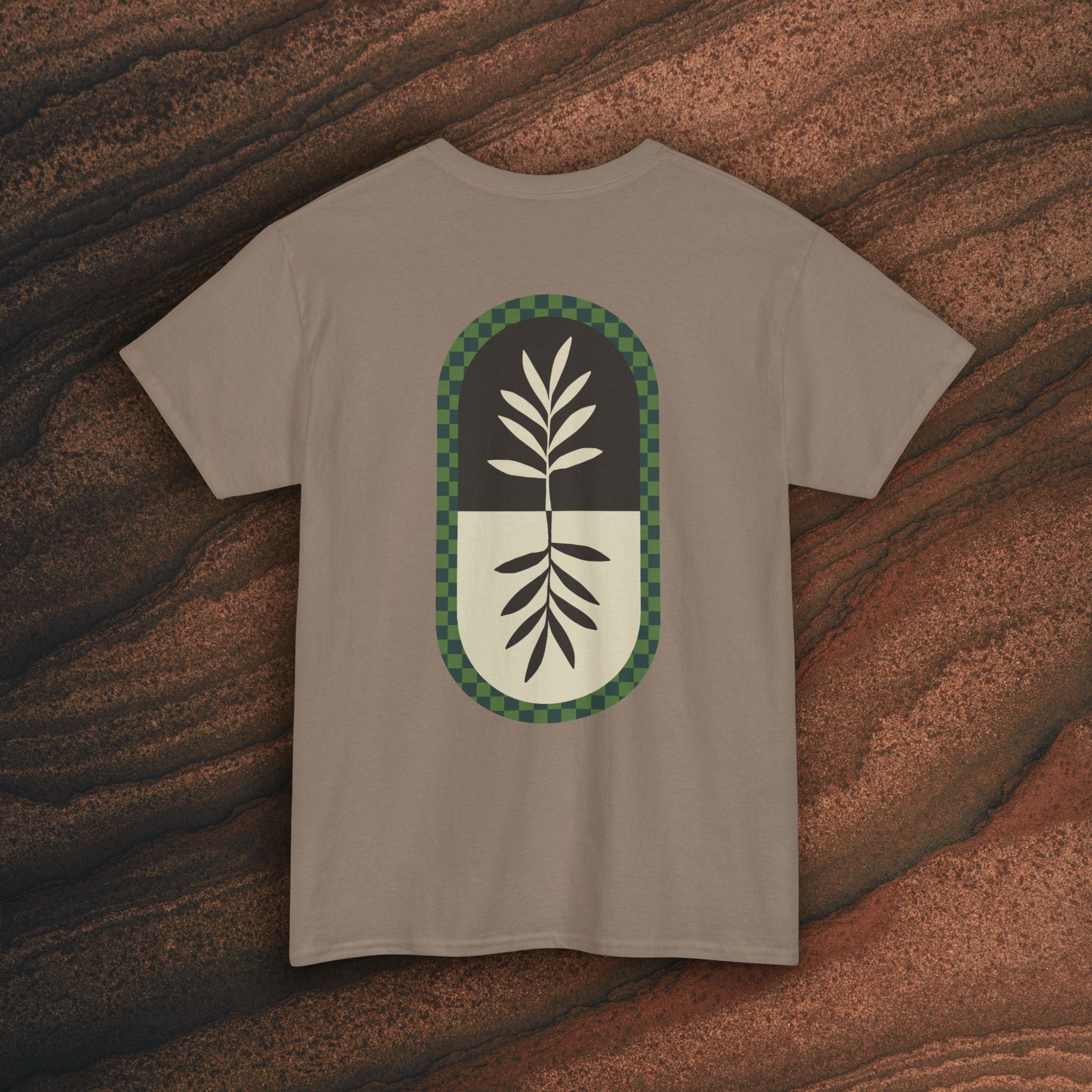 Unisex Heavy Cotton Tee — Minimal Olive Branch Graphic T-Shirt