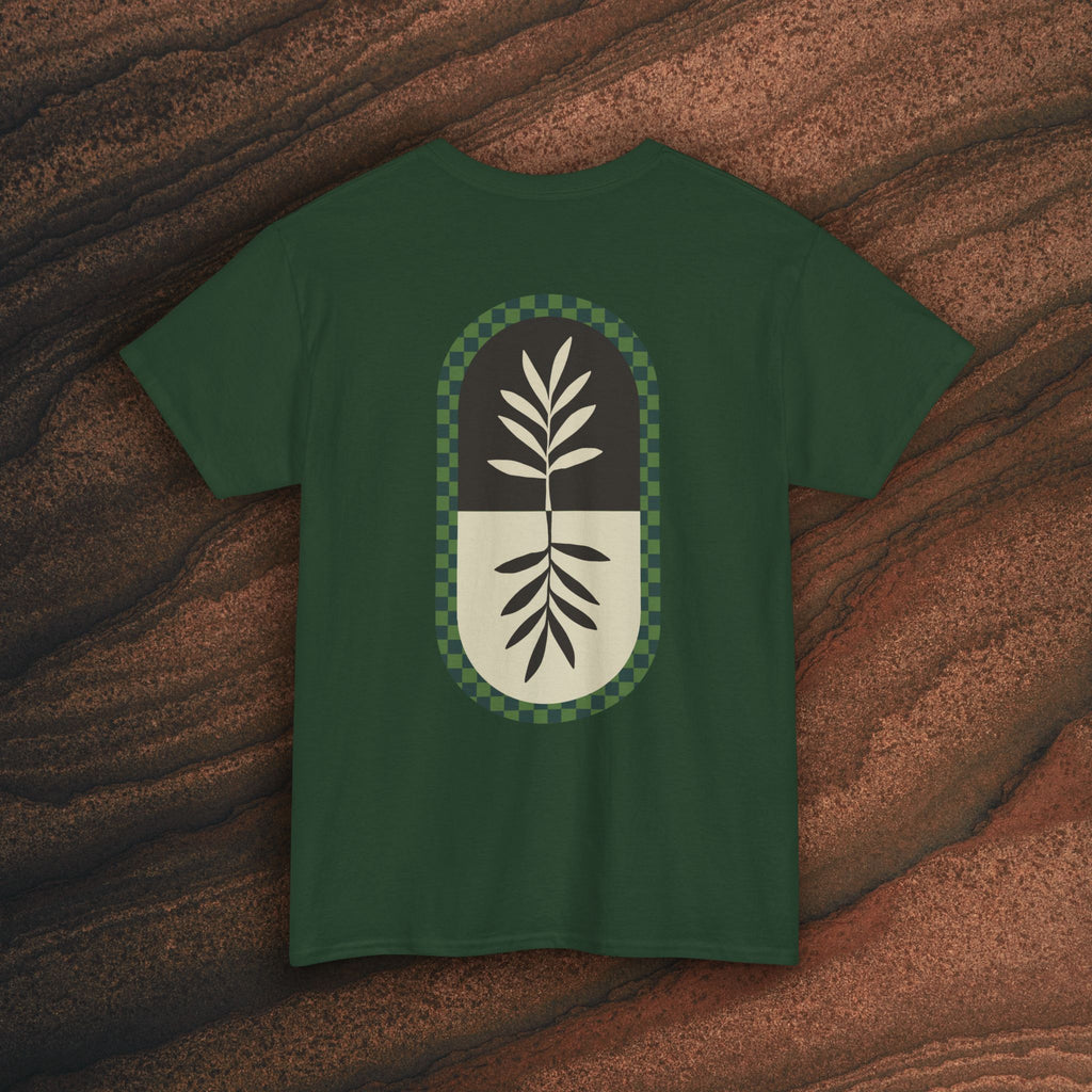 Unisex Heavy Cotton Tee — Minimal Olive Branch Graphic T-Shirt