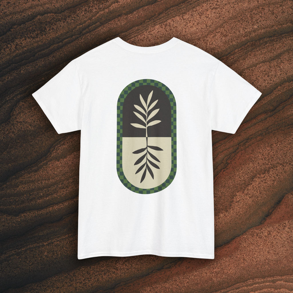 Unisex Heavy Cotton Tee — Minimal Olive Branch Graphic T-Shirt