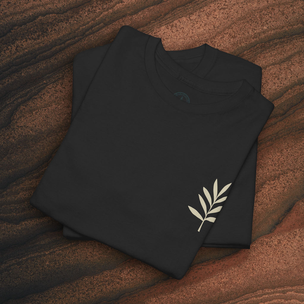 Unisex Heavy Cotton Tee — Minimal Olive Branch Graphic T-Shirt