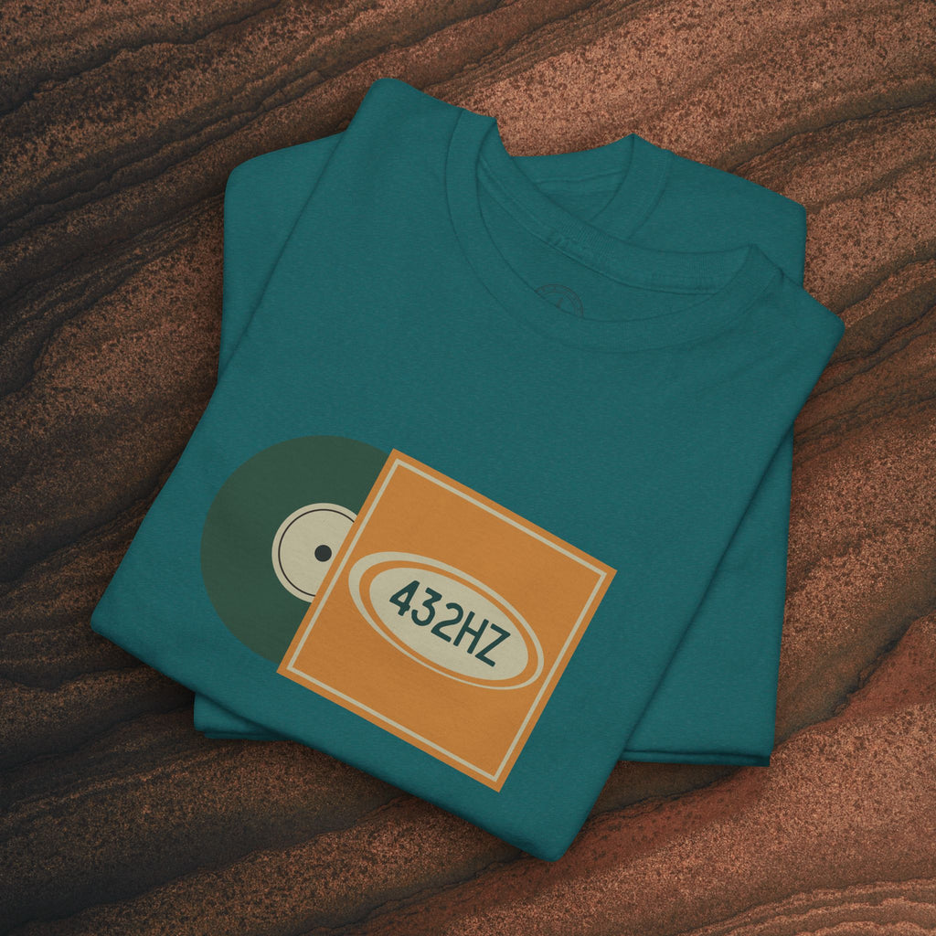 Unisex Heavy Cotton T-Shirt — 432Hz Vinyl Record Graphic