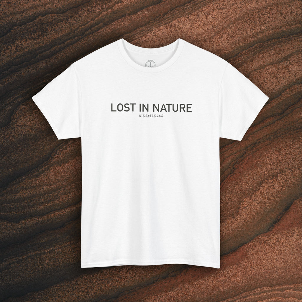 Lost in Nature T‑Shirt — Minimal Adventure Graphic Tee