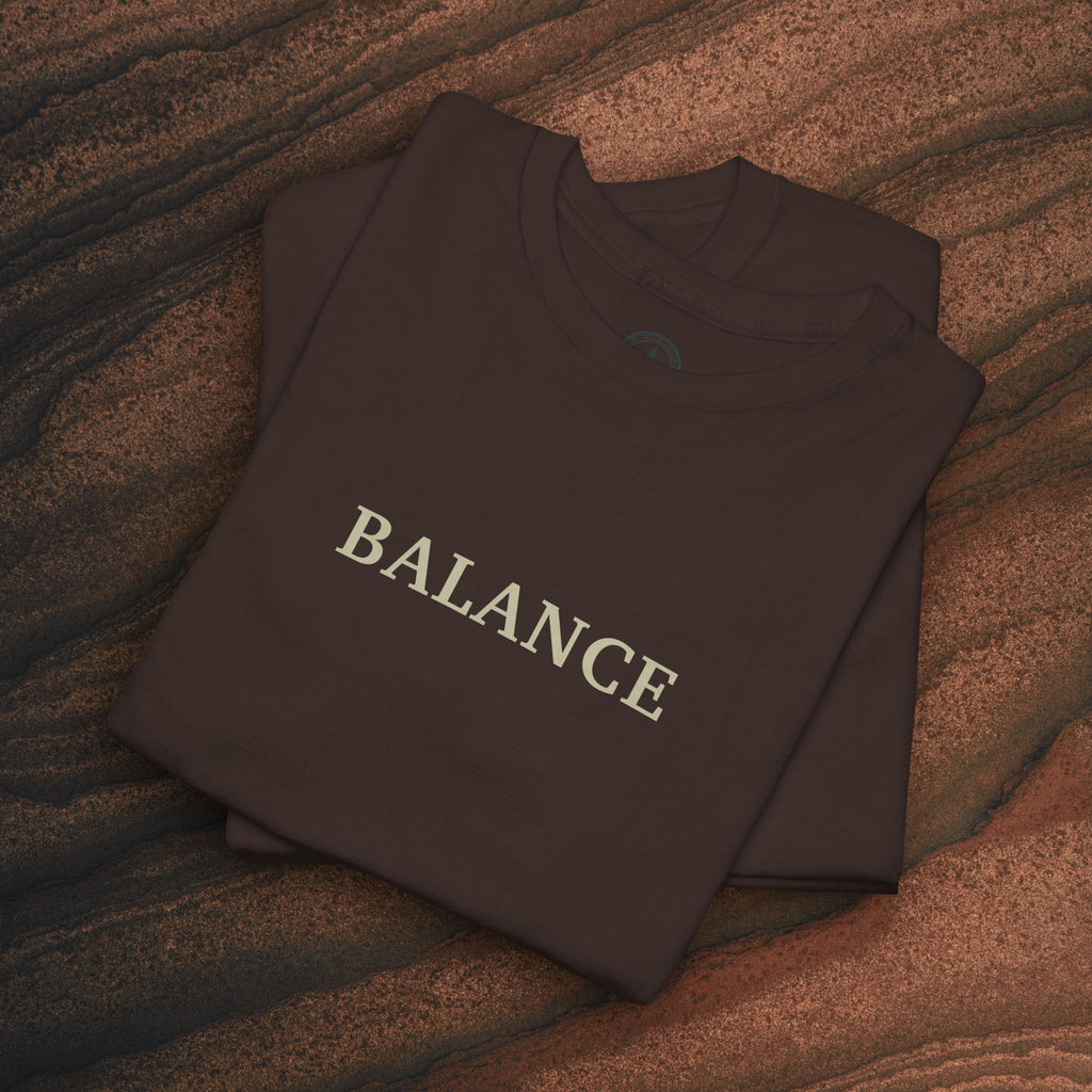 Balance T-Shirt — Minimal Balancing Stones Design