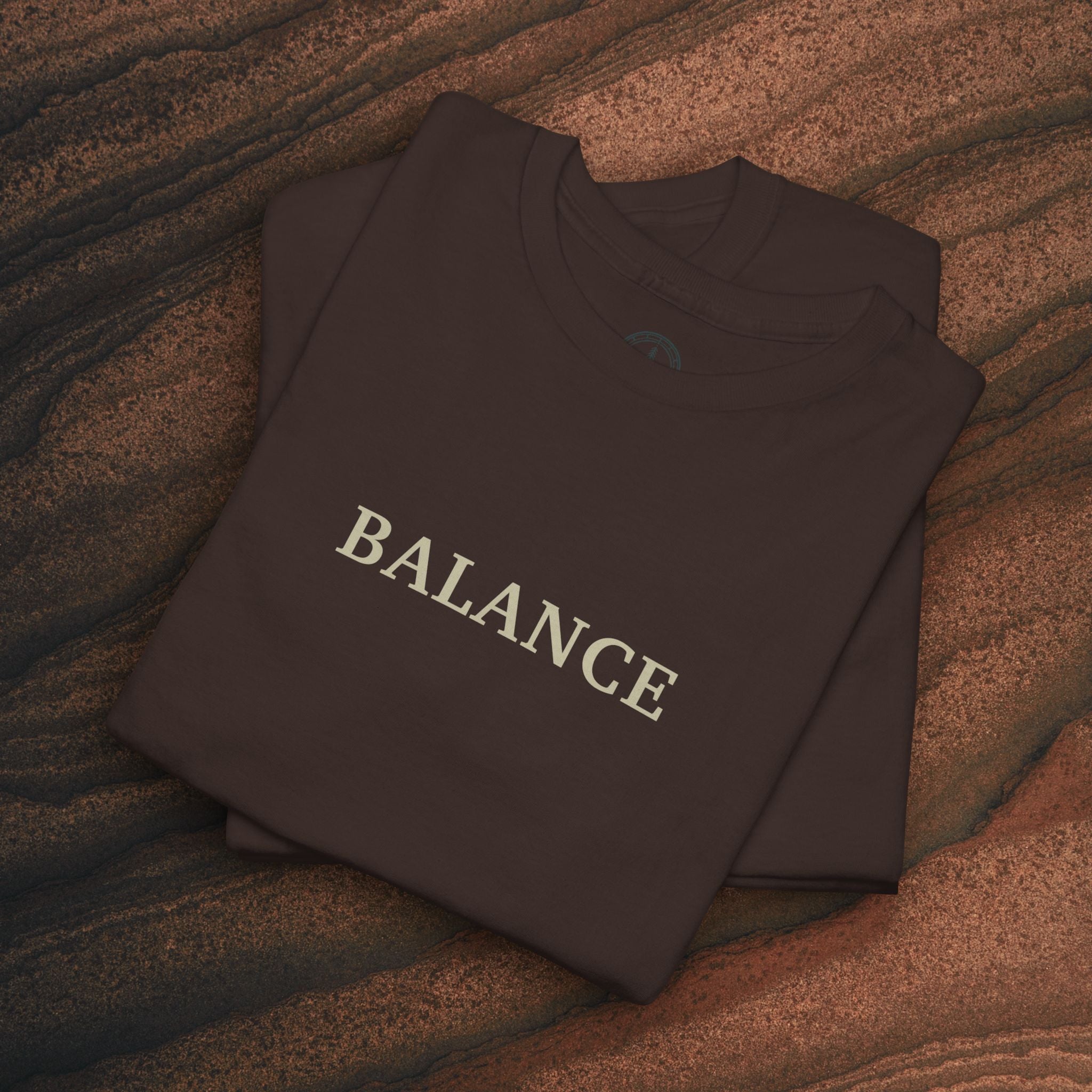 Balance T-Shirt — Minimal Balancing Stones Design