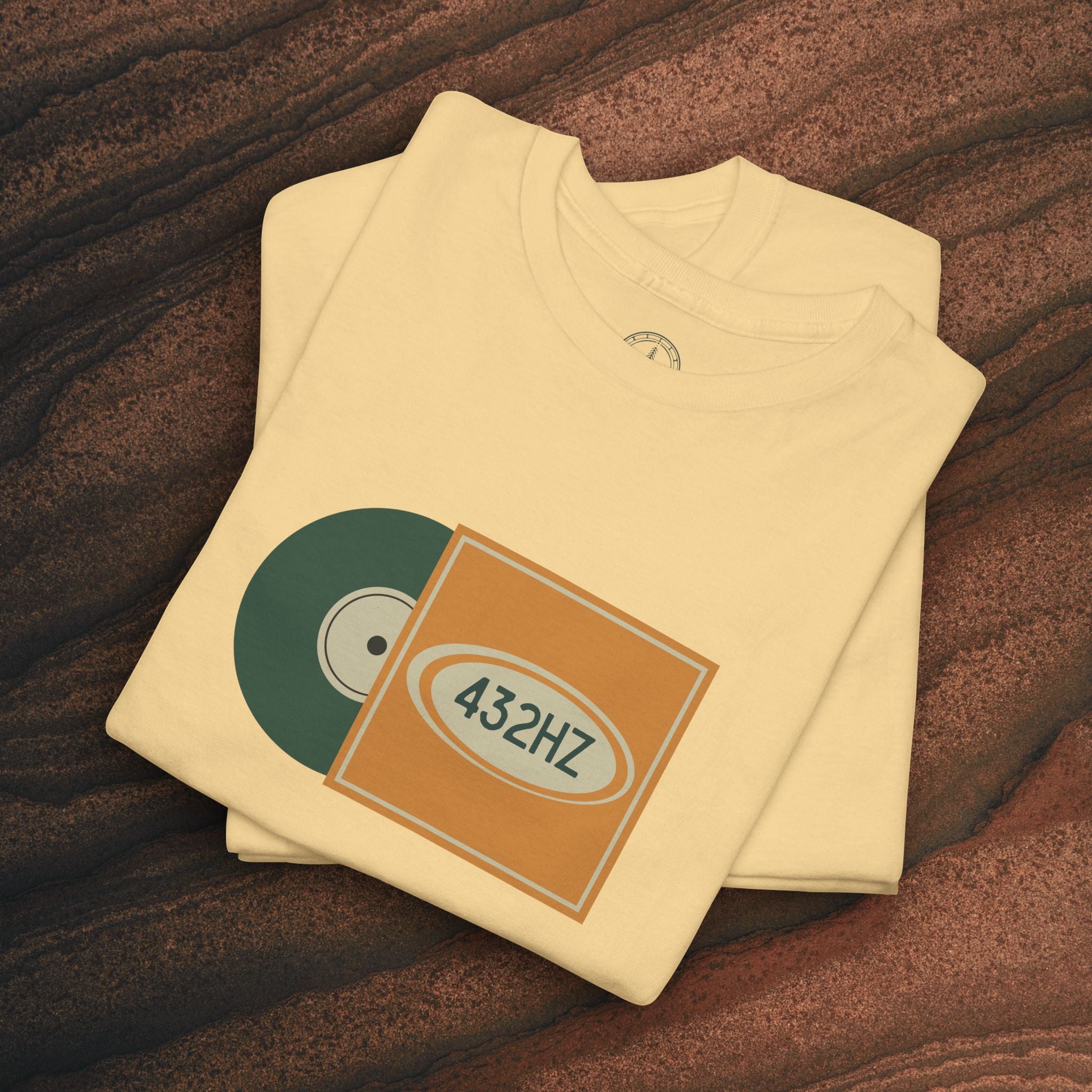 Unisex Heavy Cotton T-Shirt — 432Hz Vinyl Record Graphic