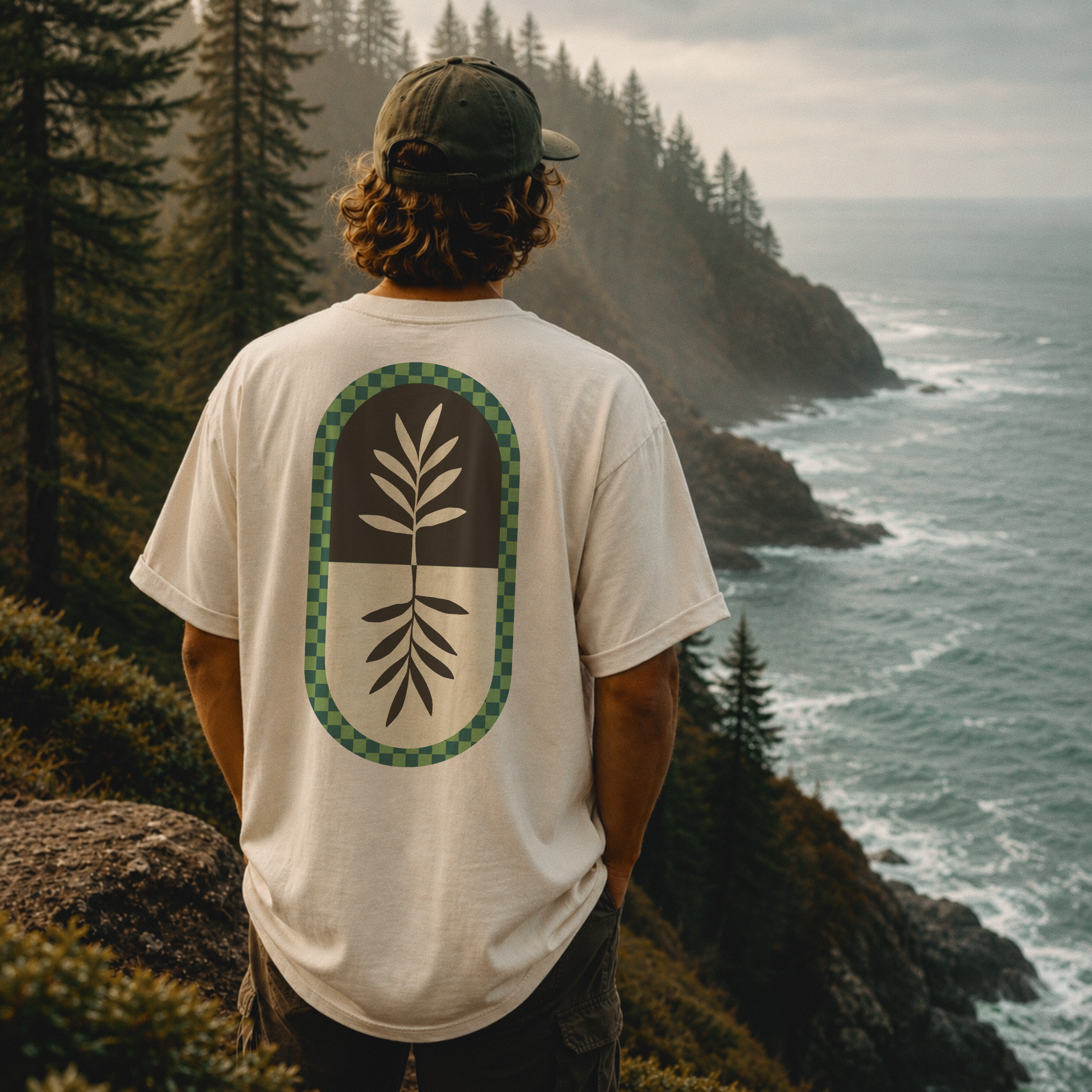 Unisex Heavy Cotton Tee — Minimal Olive Branch Graphic T-Shirt