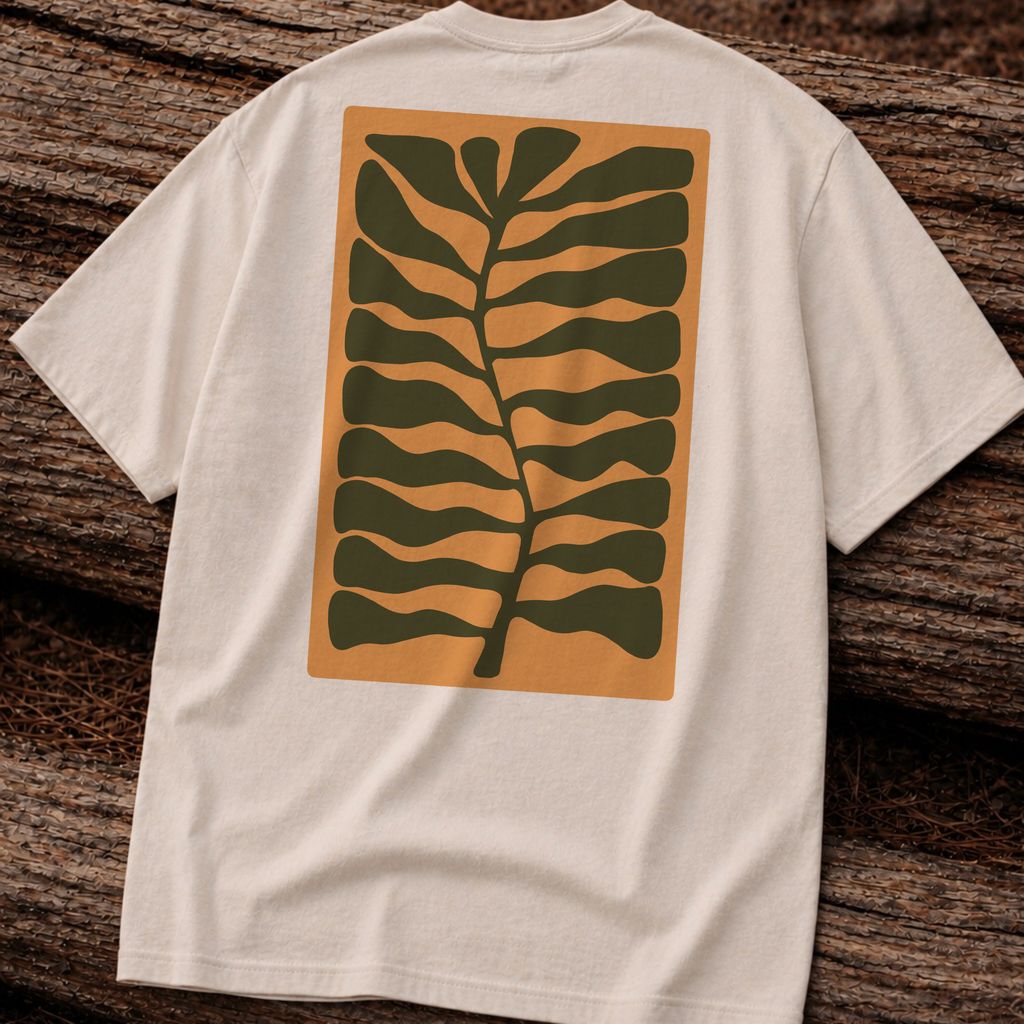 Unisex Heavy Cotton T-Shirt — Botanical Leaf Print