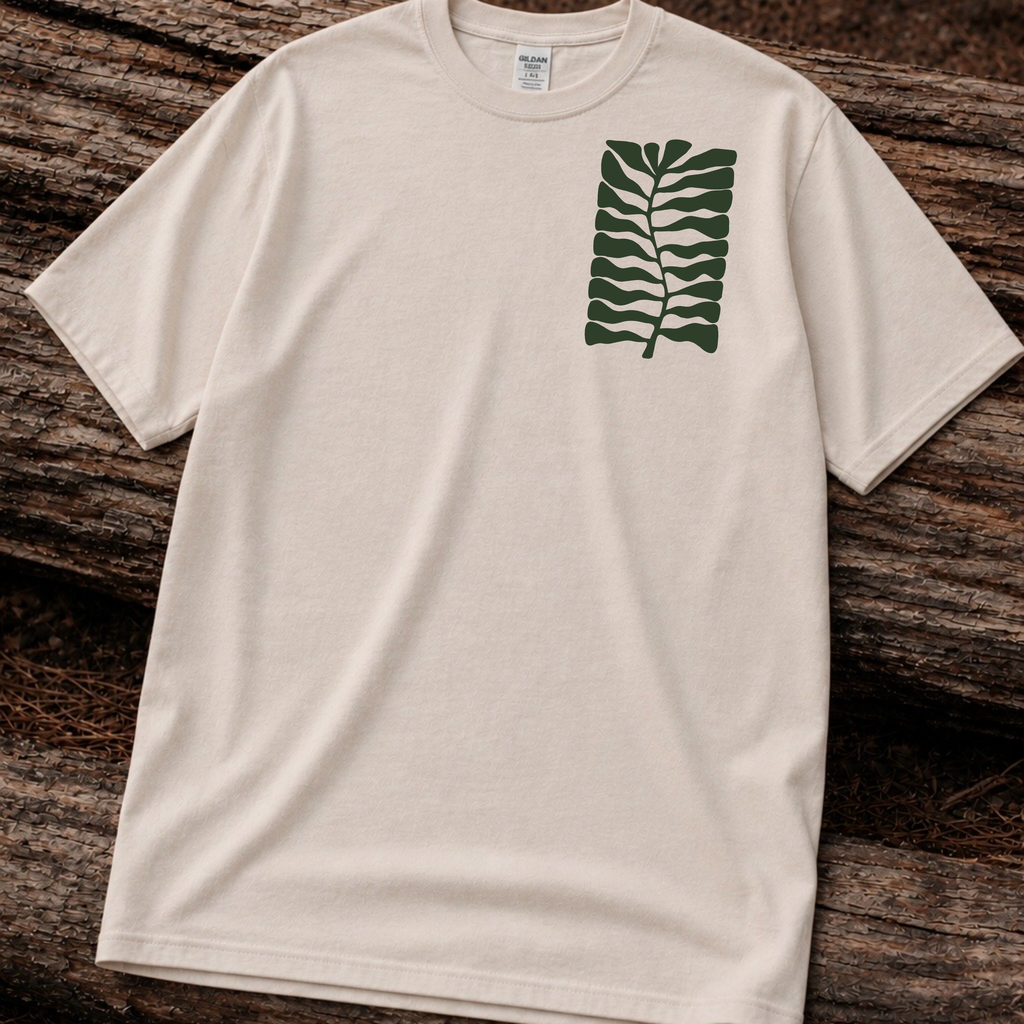 Unisex Heavy Cotton T-Shirt — Botanical Leaf Print