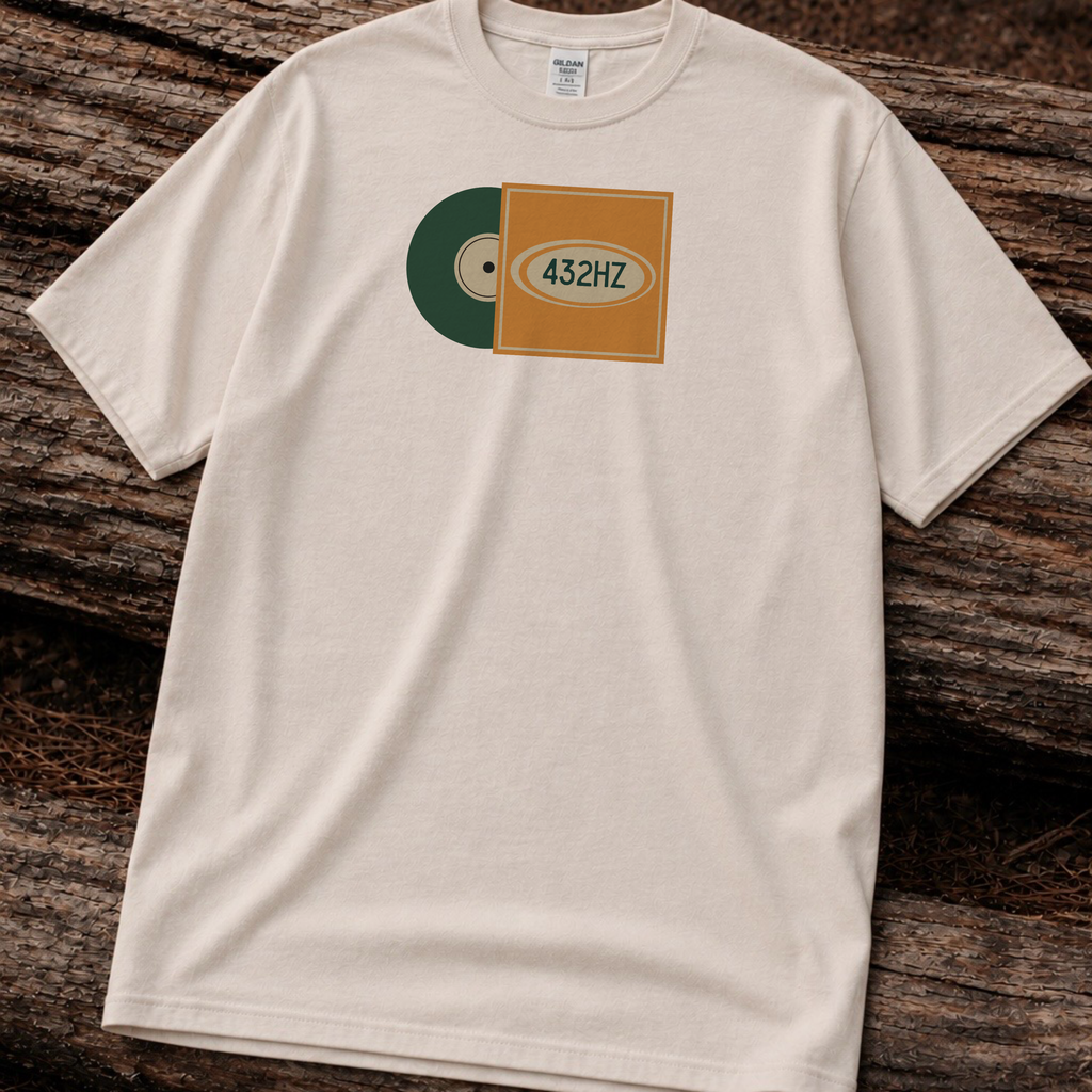 Unisex Heavy Cotton T-Shirt — 432Hz Vinyl Record Graphic