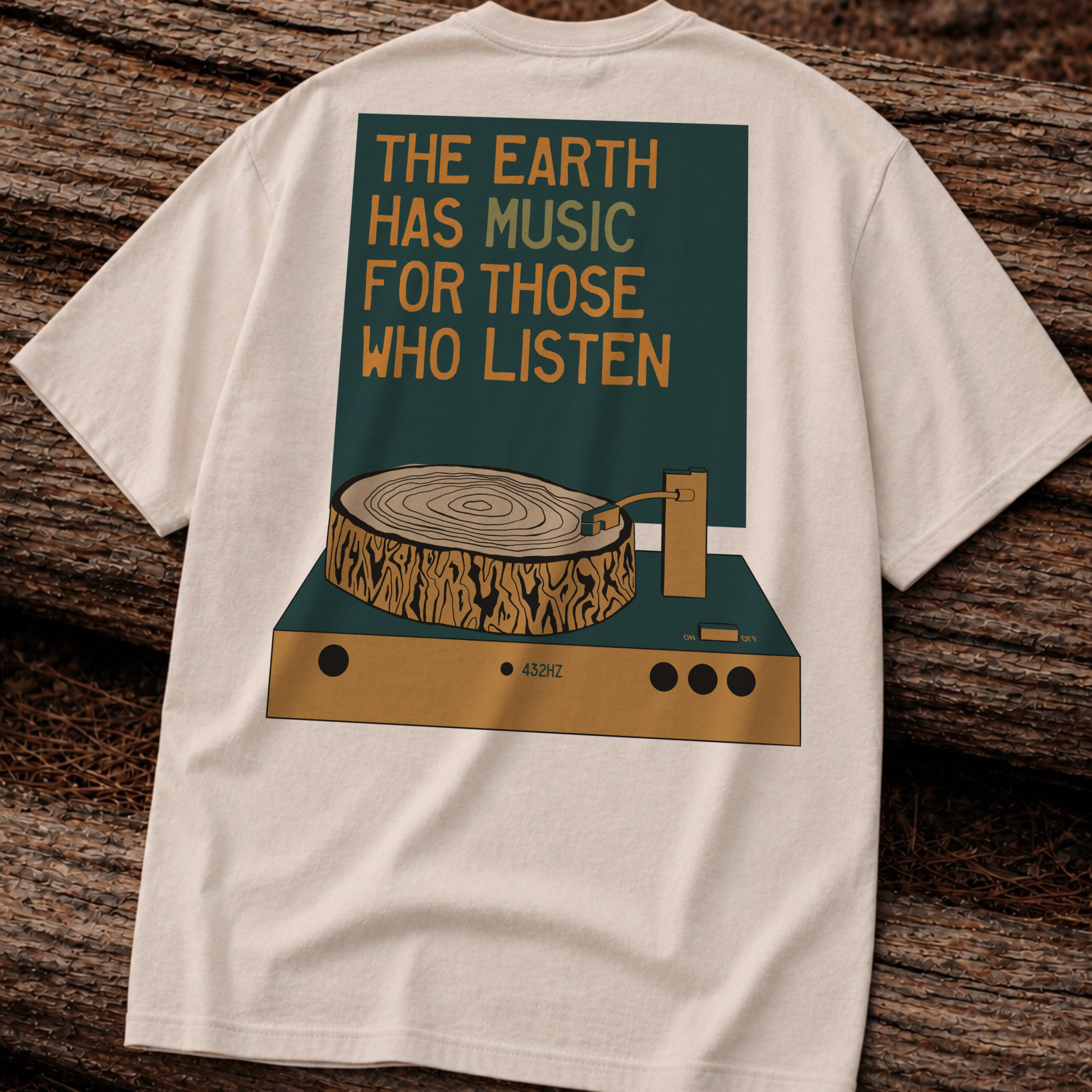 Unisex Heavy Cotton T-Shirt — 432Hz Vinyl Record Graphic